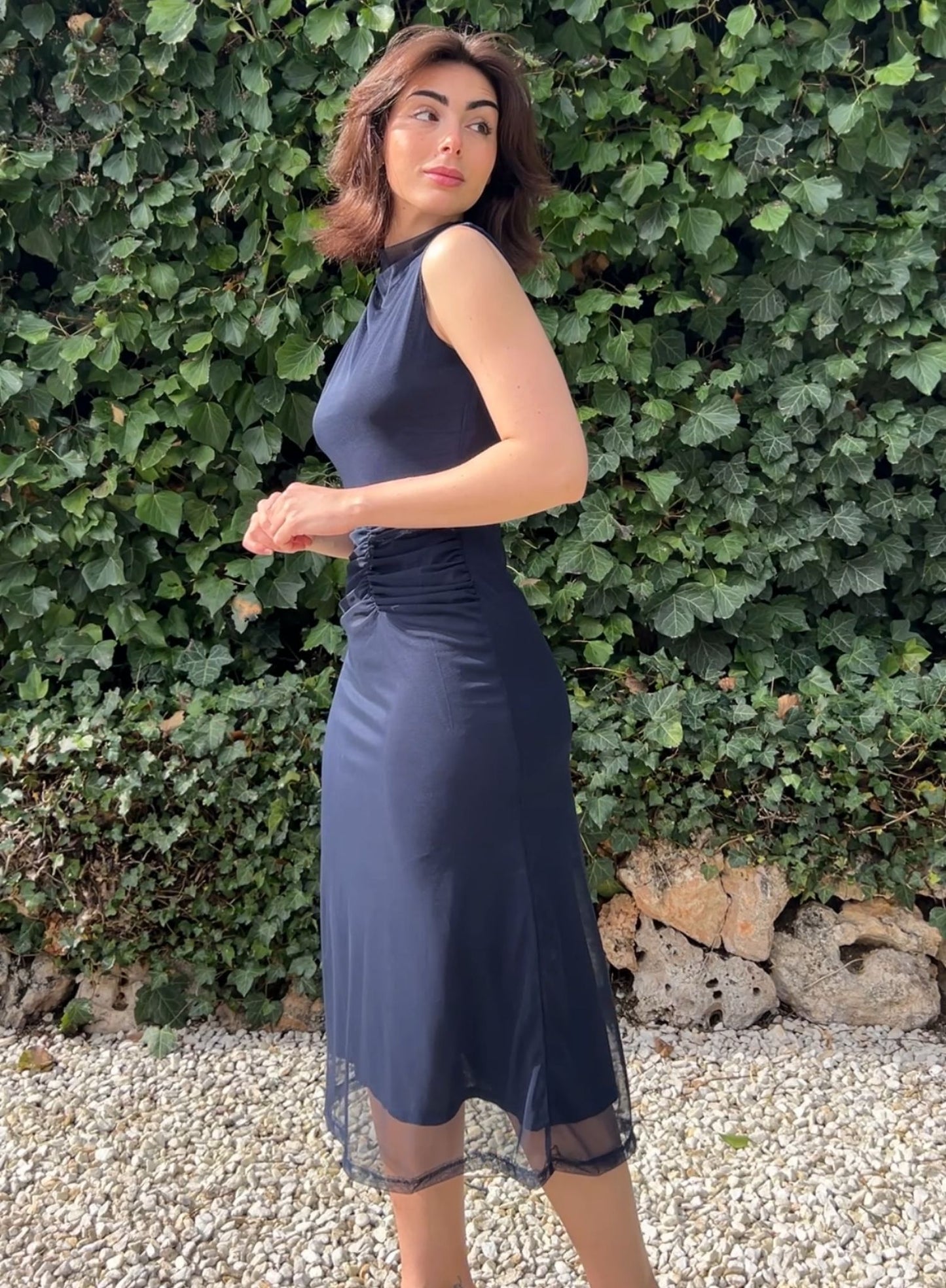 Navy Tulle Dress