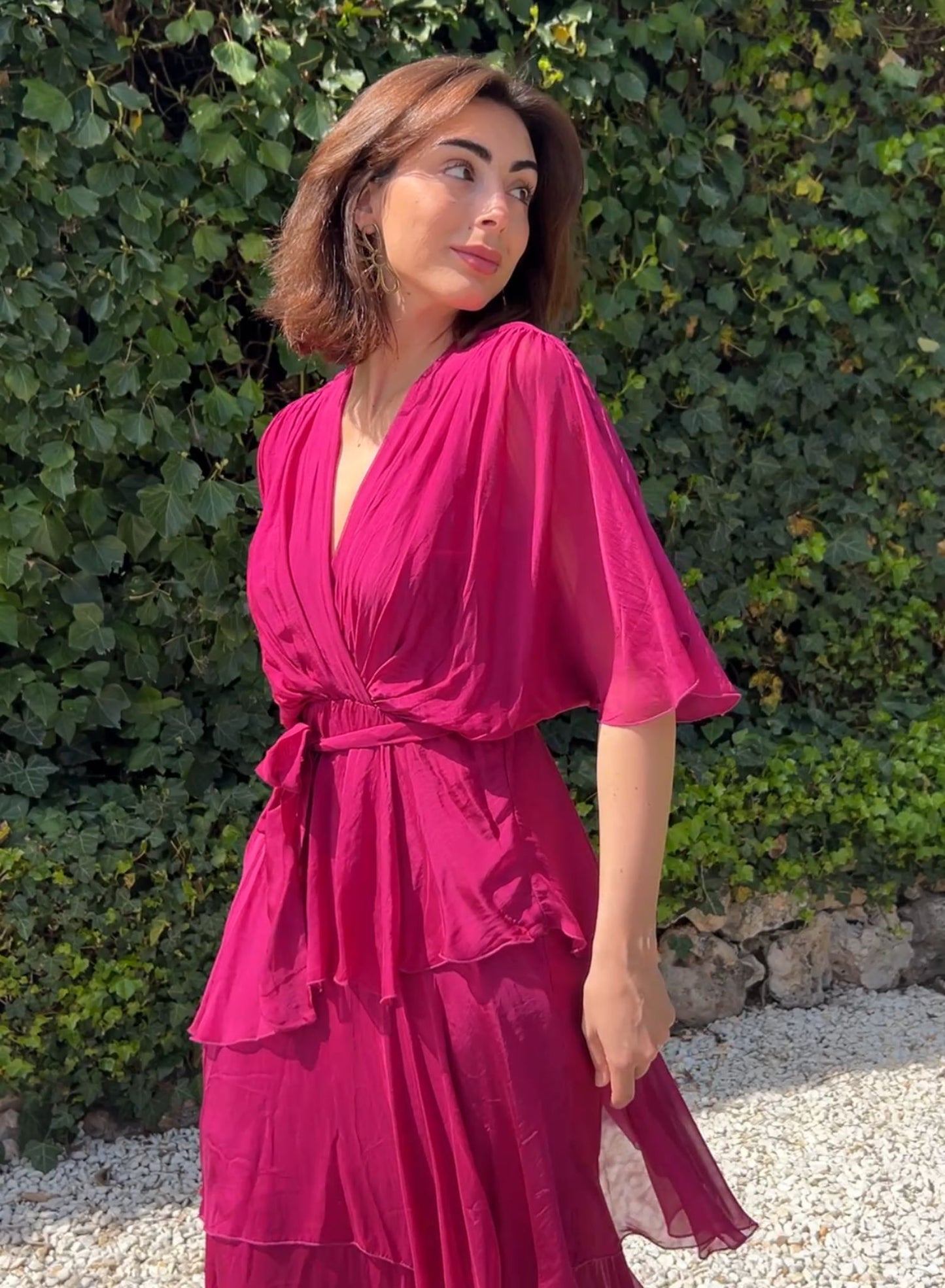 Bougainvillea Silk Dress