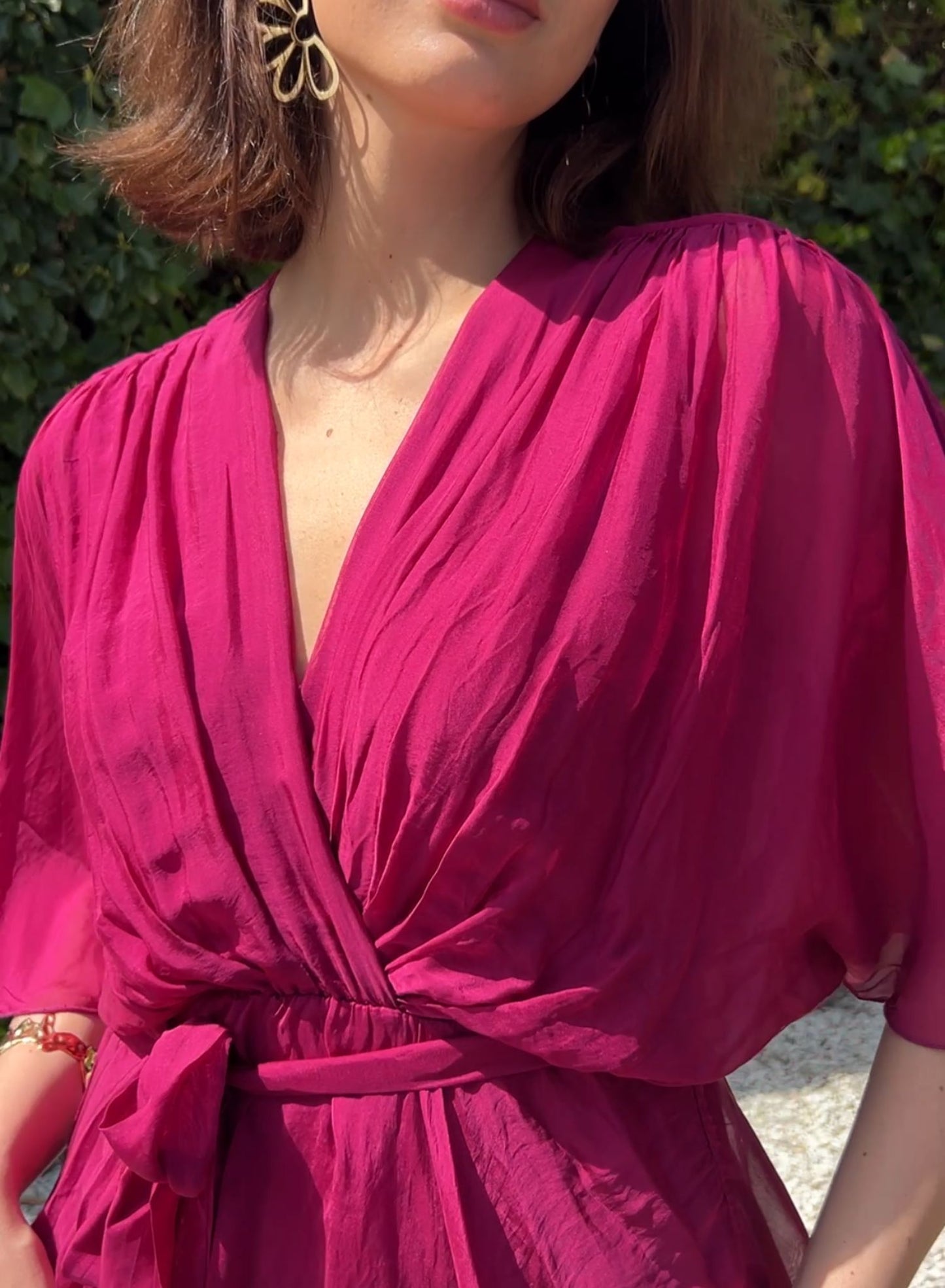 Bougainvillea Silk Dress