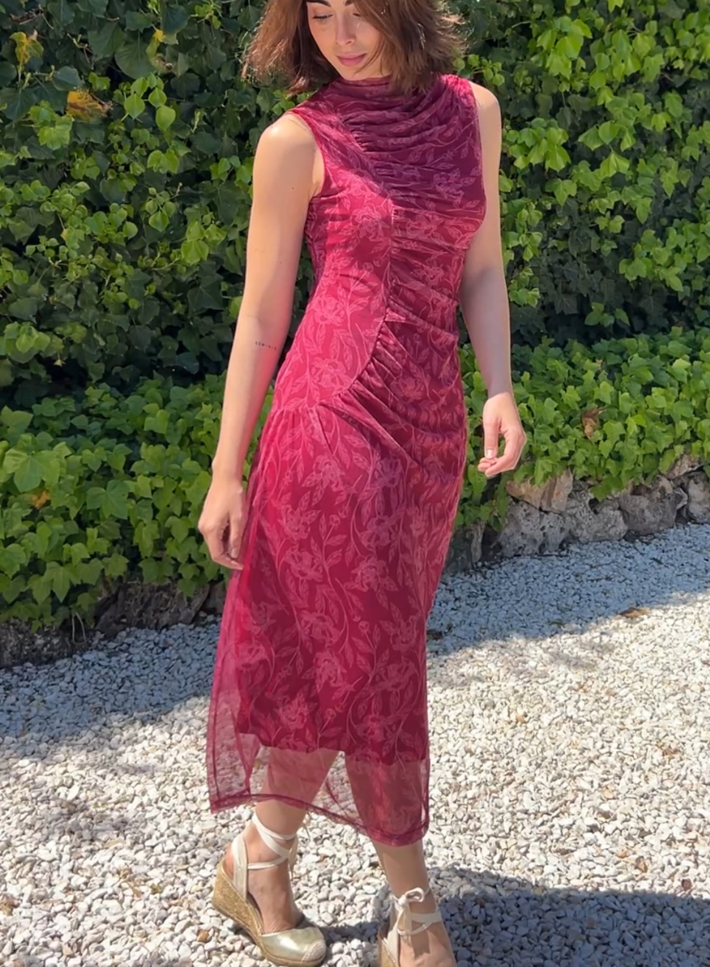 Vestido tul buganvilla