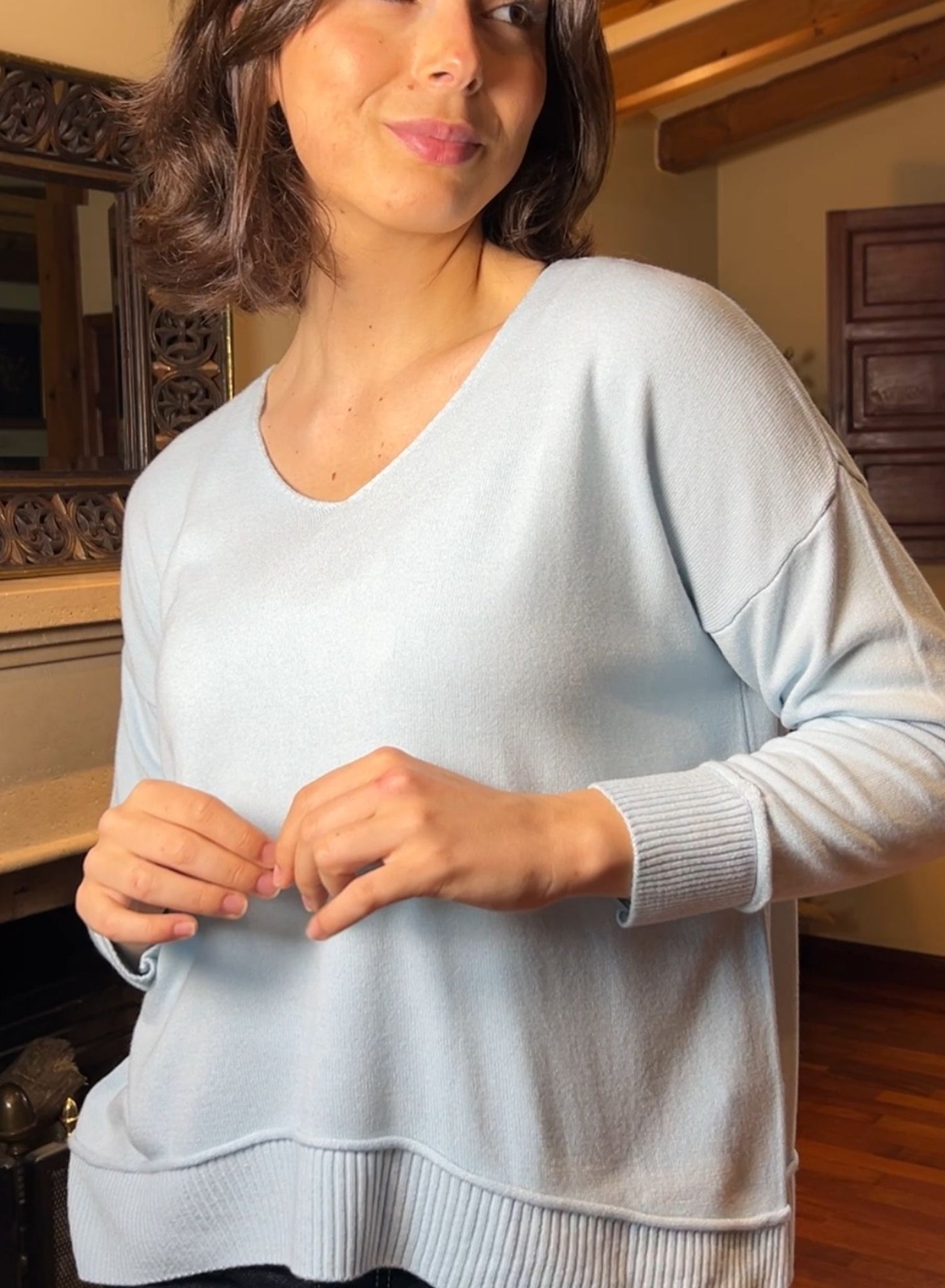 Blue stitched jersey