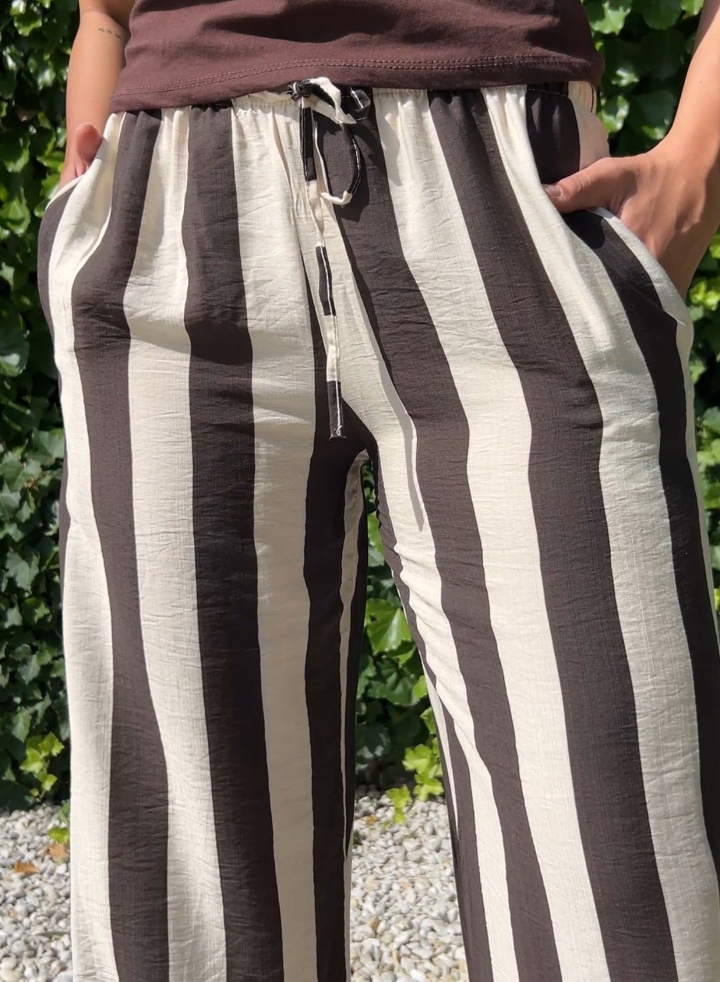 Pantalón rayas choco