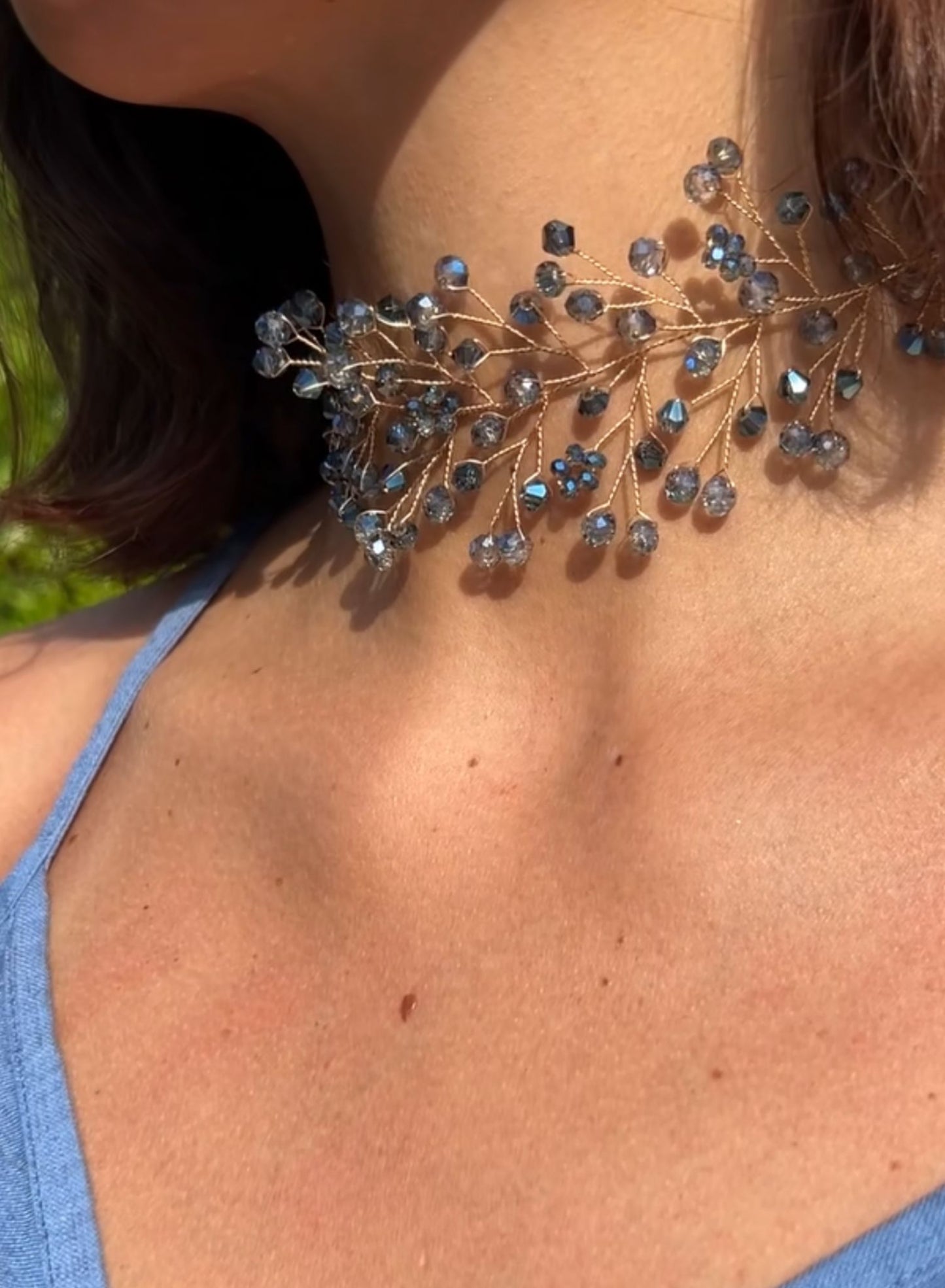 Collar piedras azul