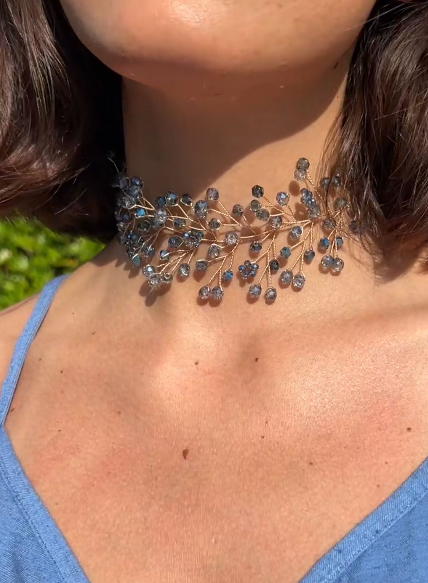 Collar piedras azul