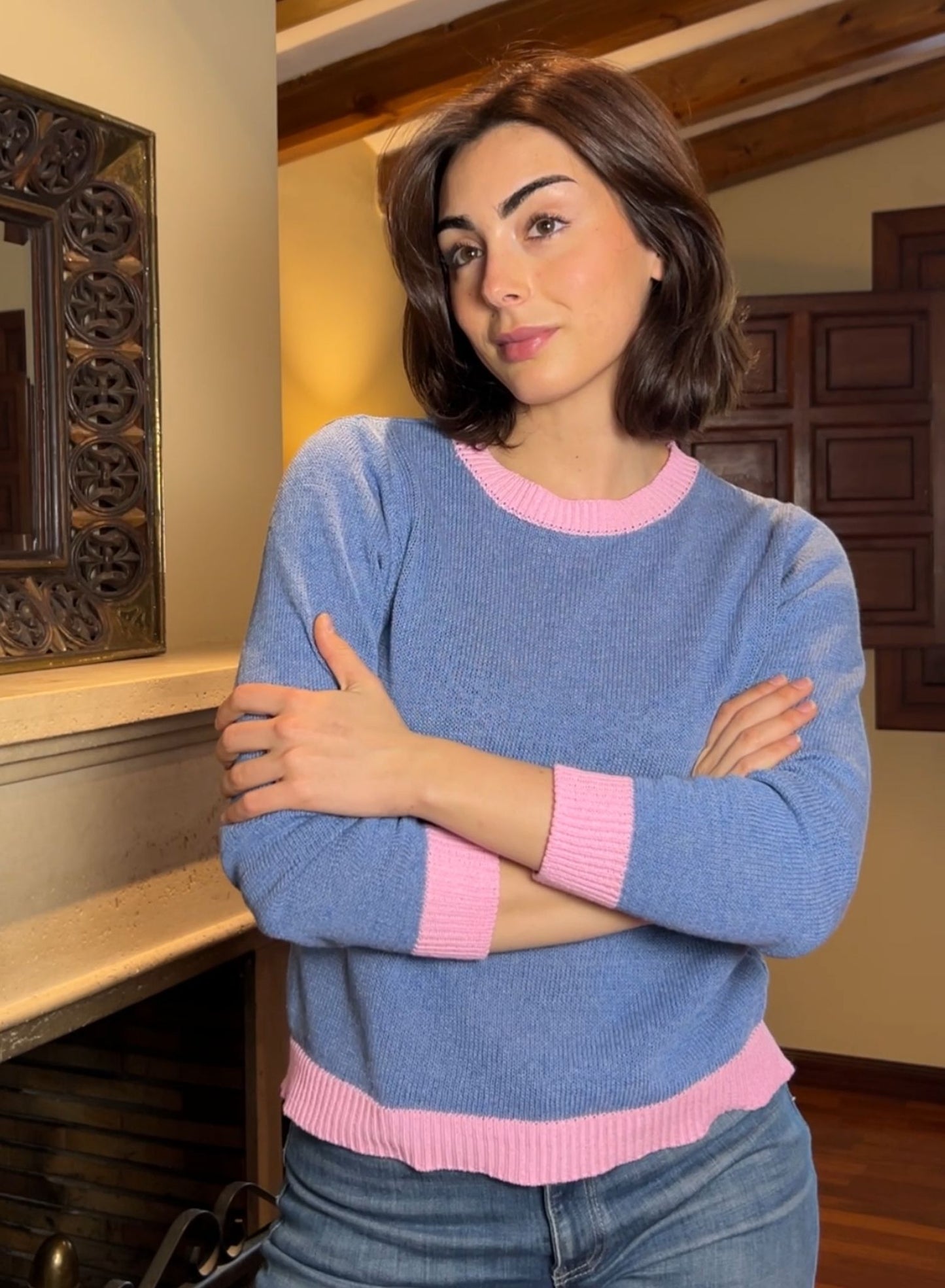 Two-tone cotton jersey