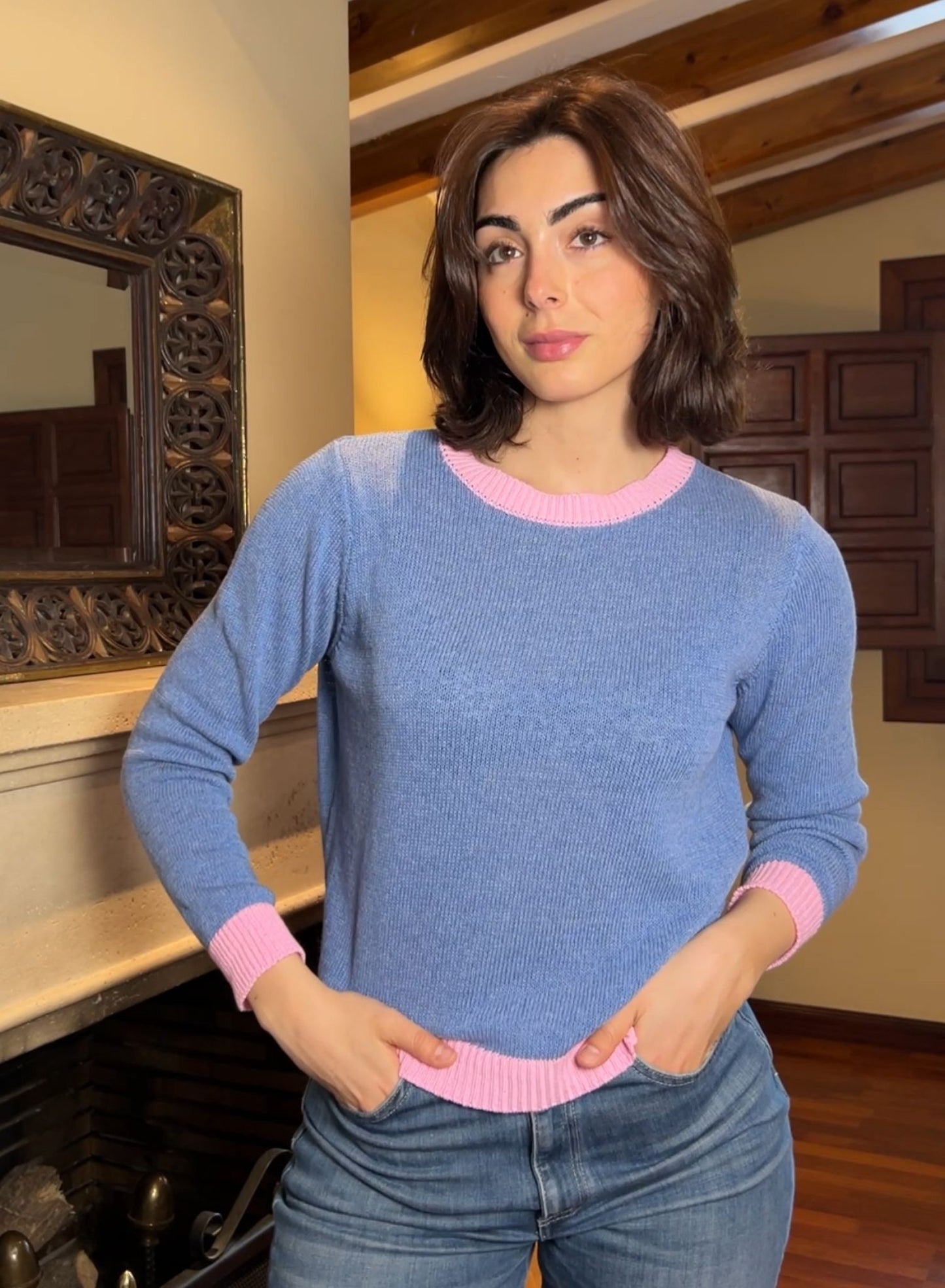 Two-tone cotton jersey