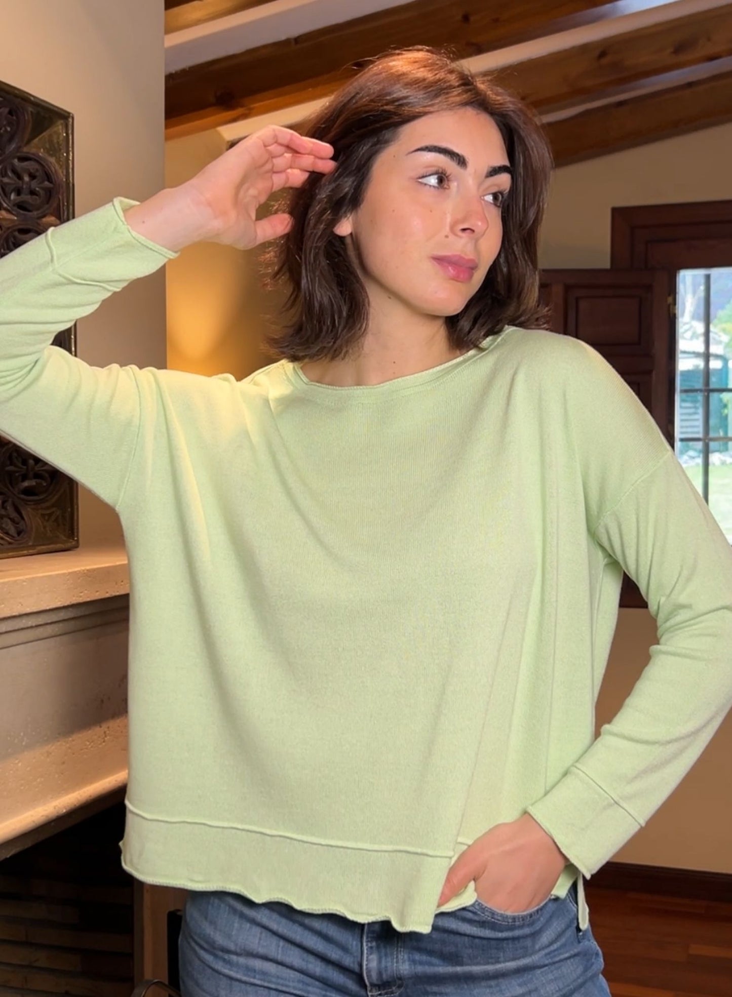 Green stitched jersey