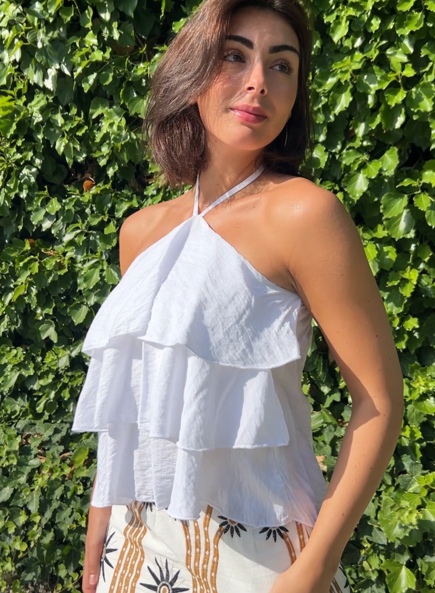 Top volantes blanco