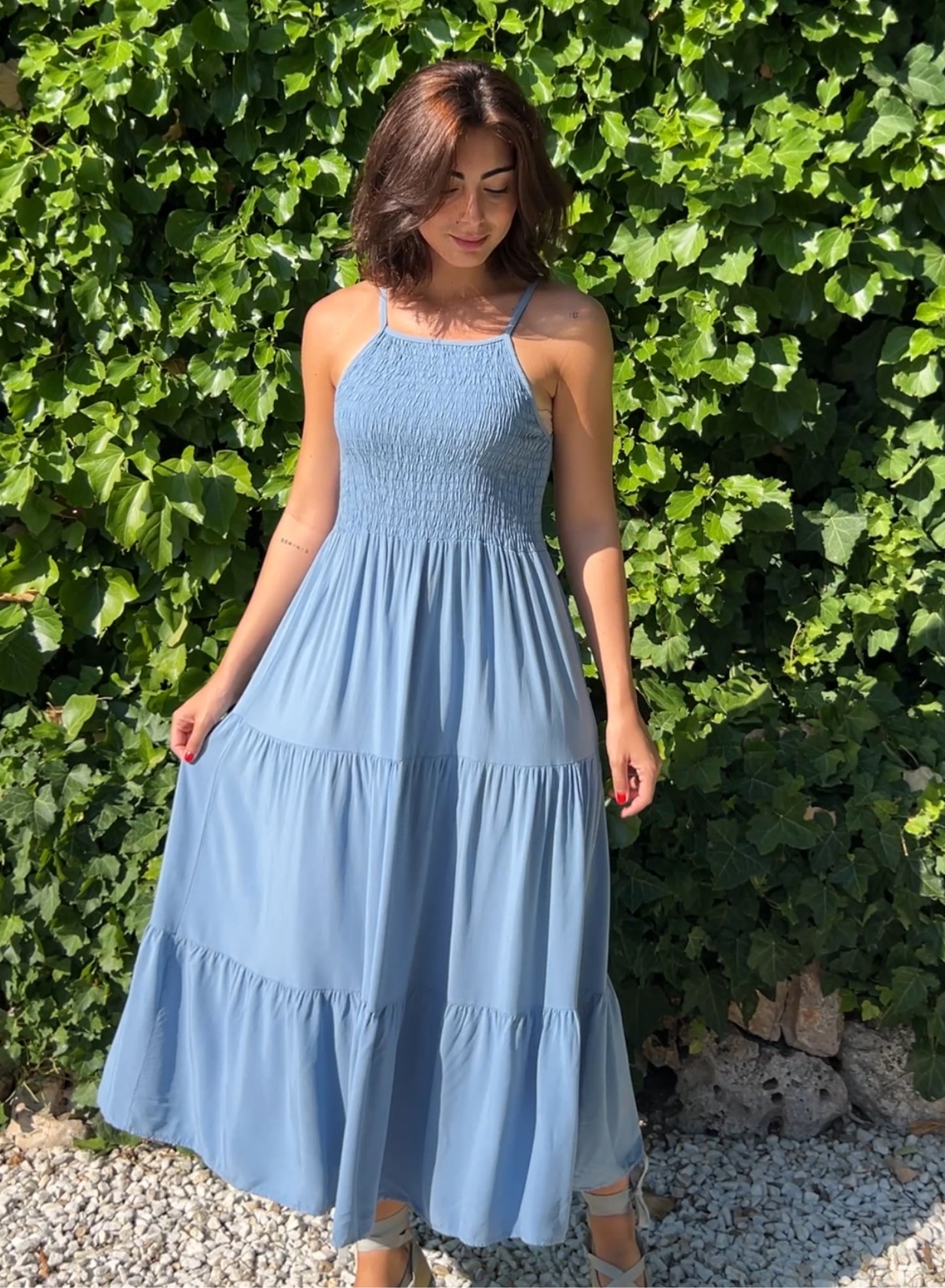 Vestido básico azul