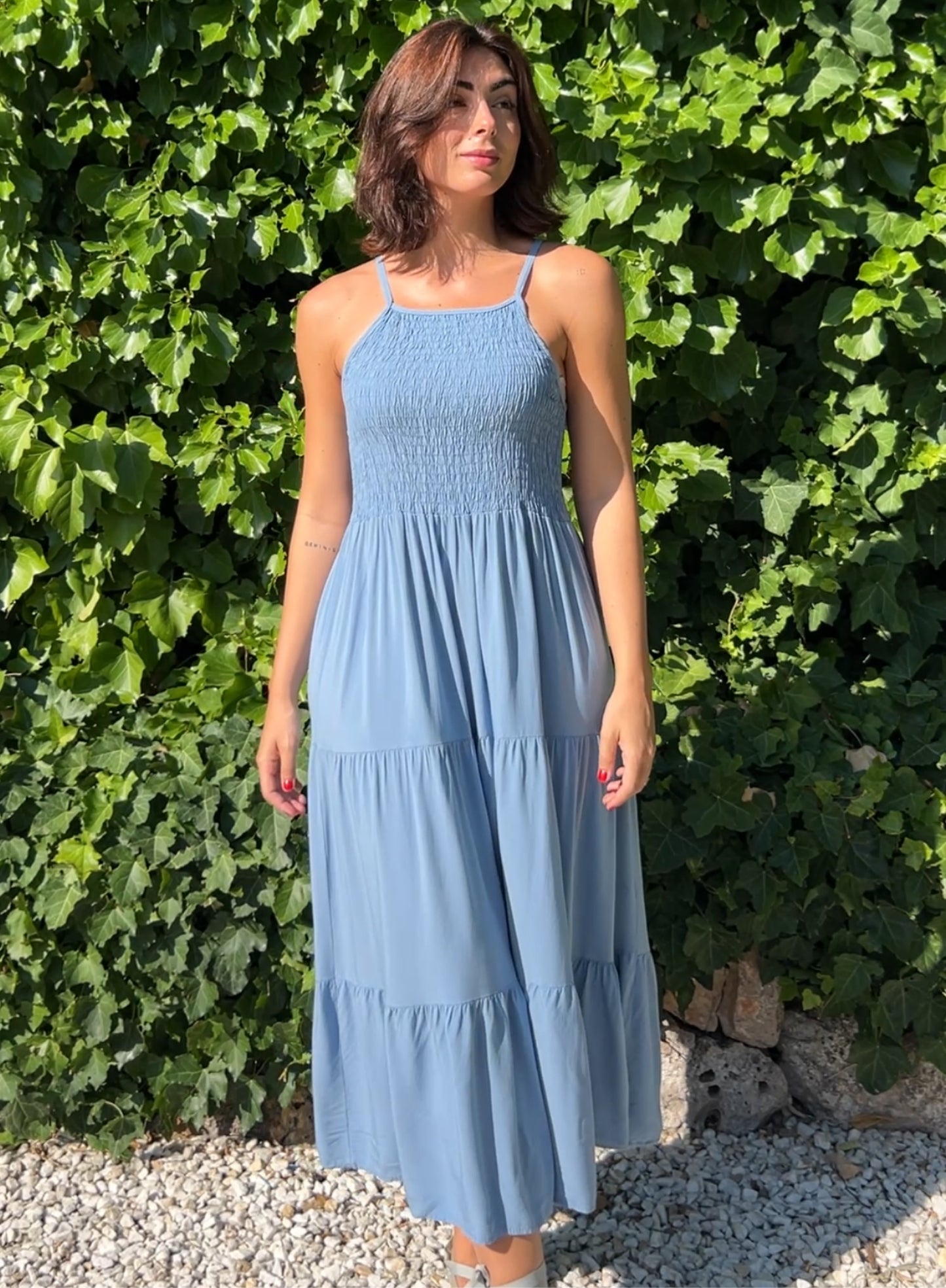 Vestido básico azul