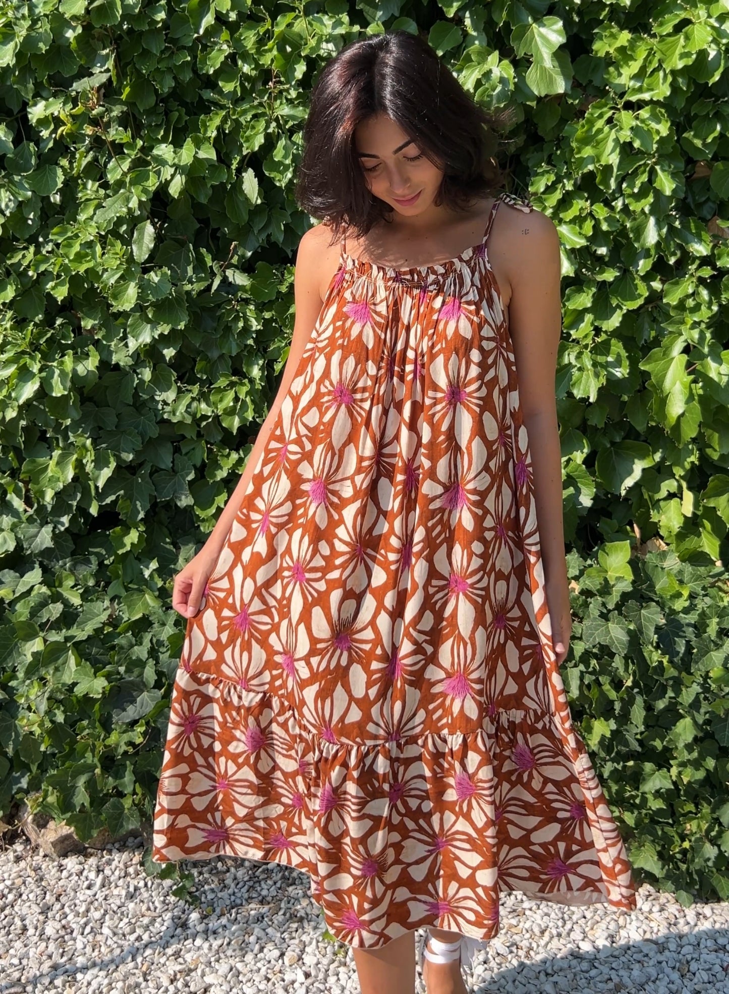 Vestido caldero tirantes lazos