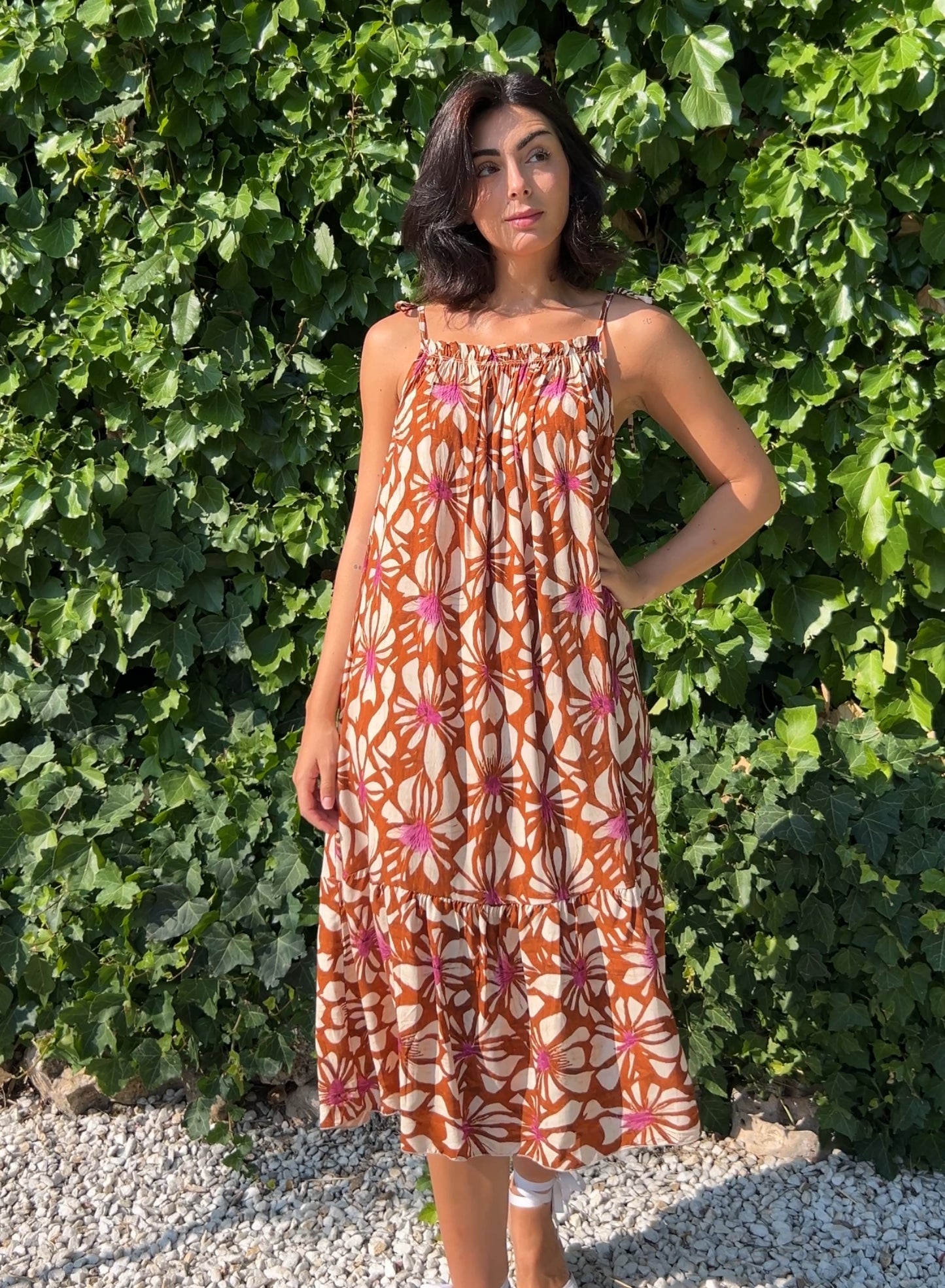 Vestido caldero tirantes lazos