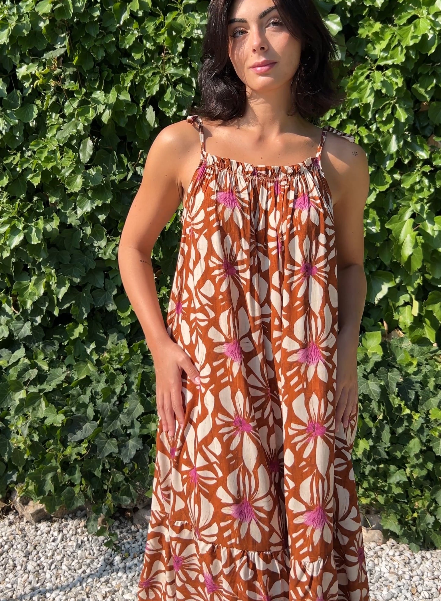 Vestido caldero tirantes lazos