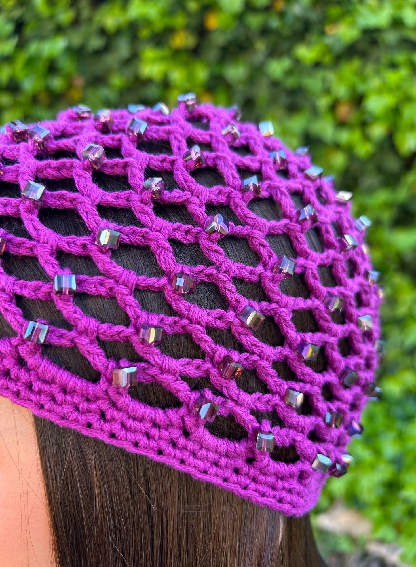 Crochet bougainvillea hat