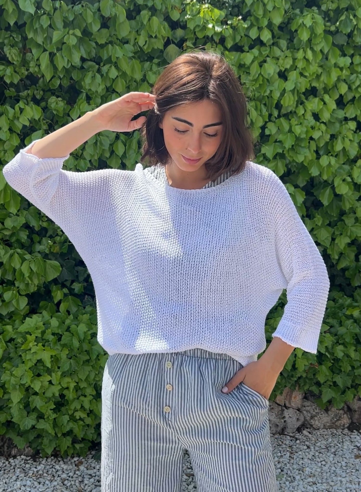 Jersey calado blanco