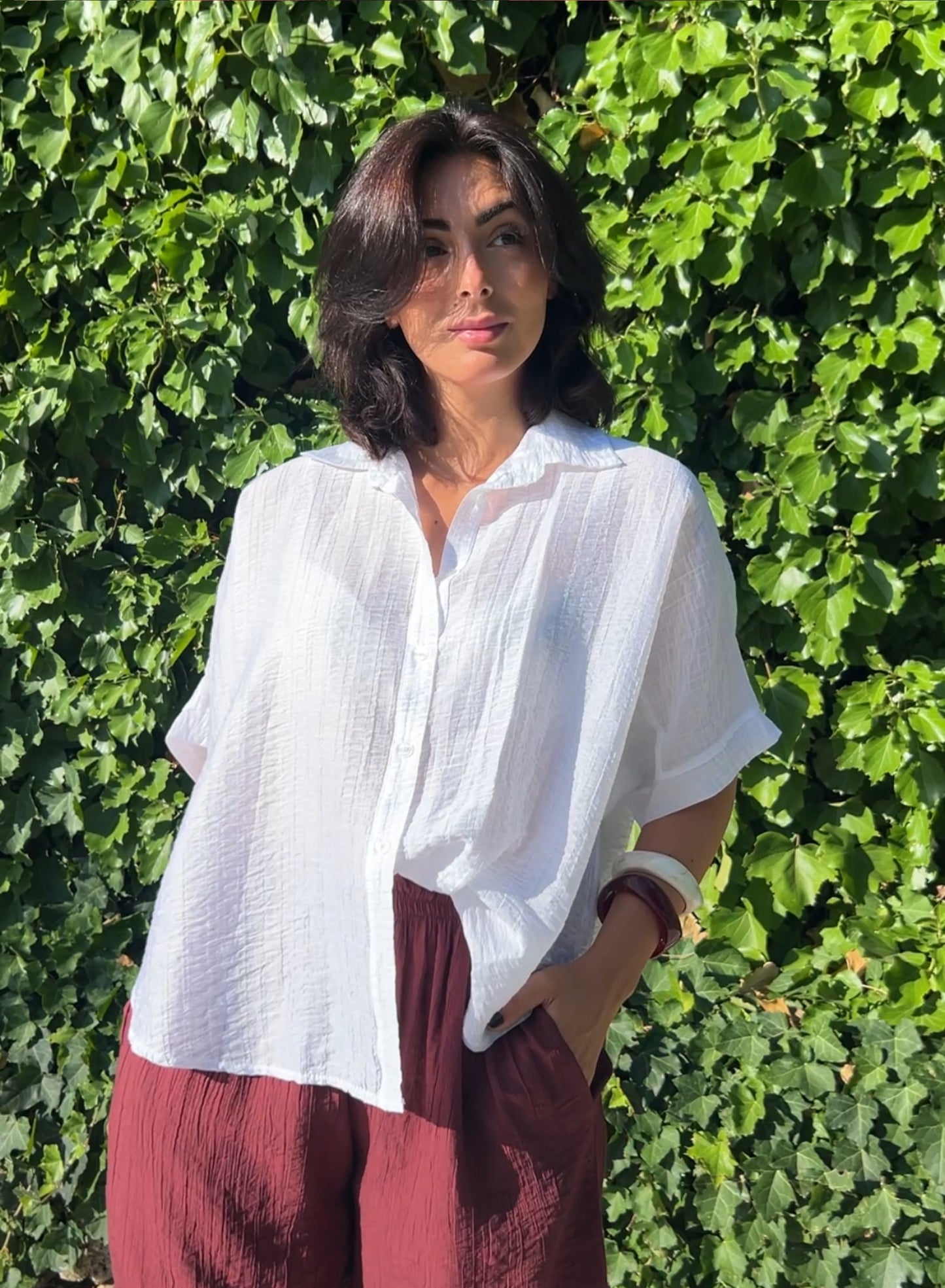 Camisa fluida blanco