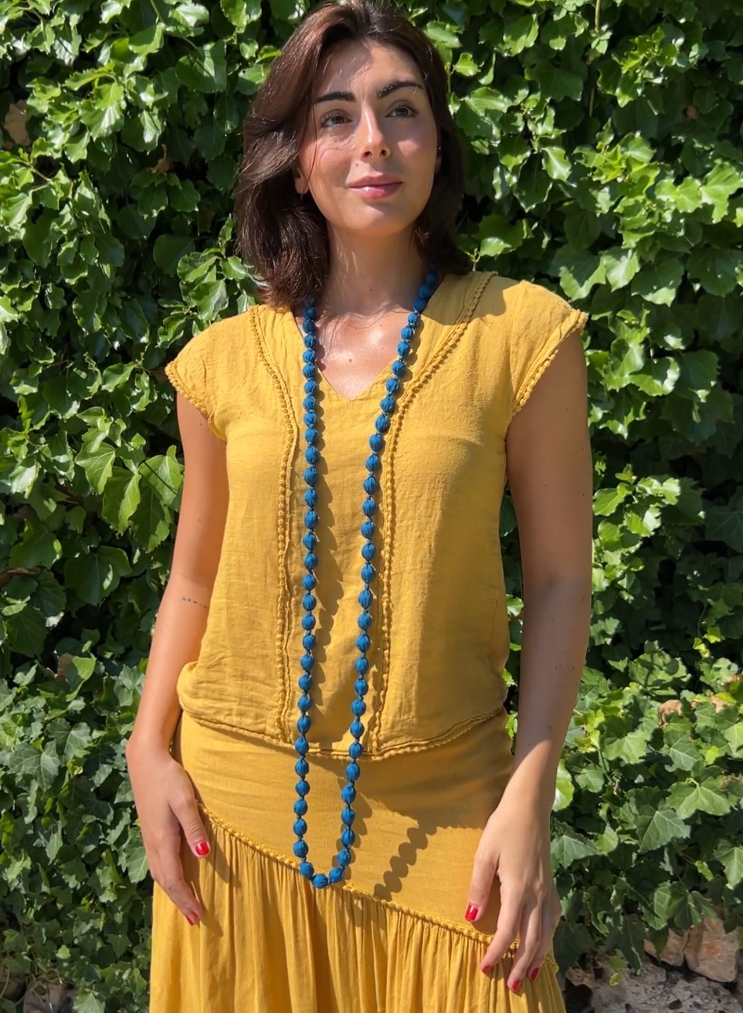 Collar seda azul