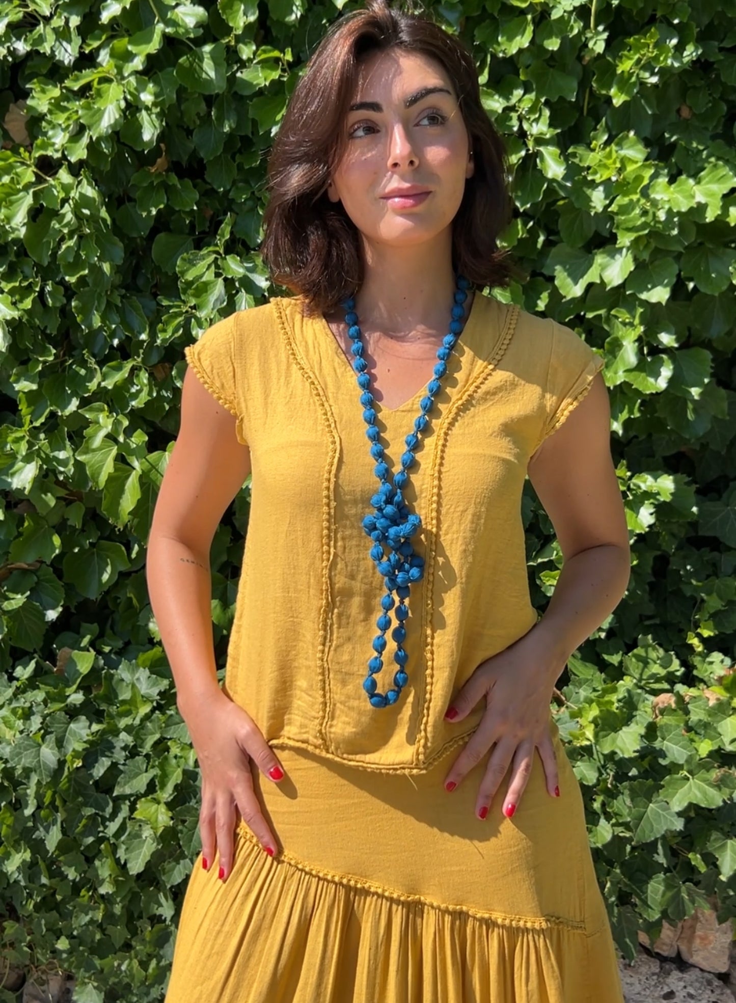 Collar seda azul
