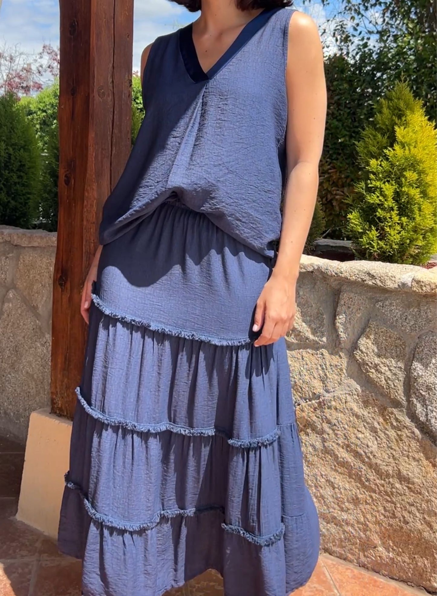 Falda Palma azul
