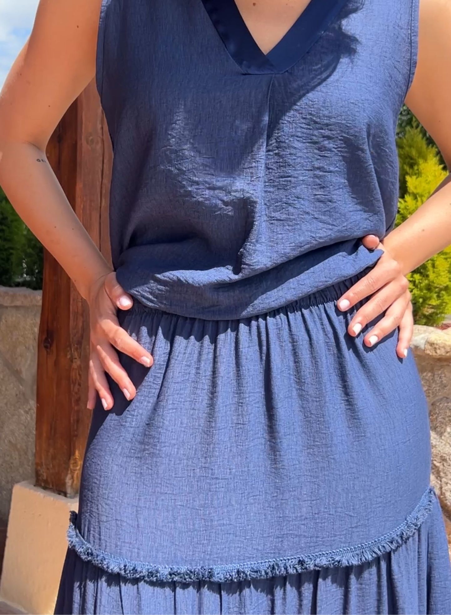 Falda Palma azul