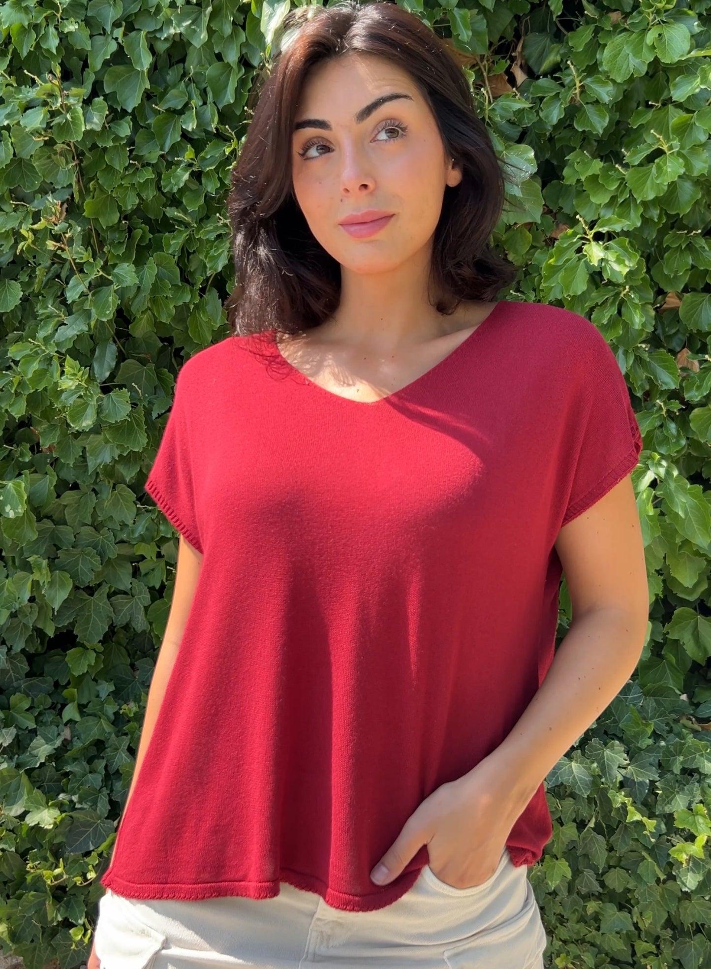 Jersey punto frío rojo