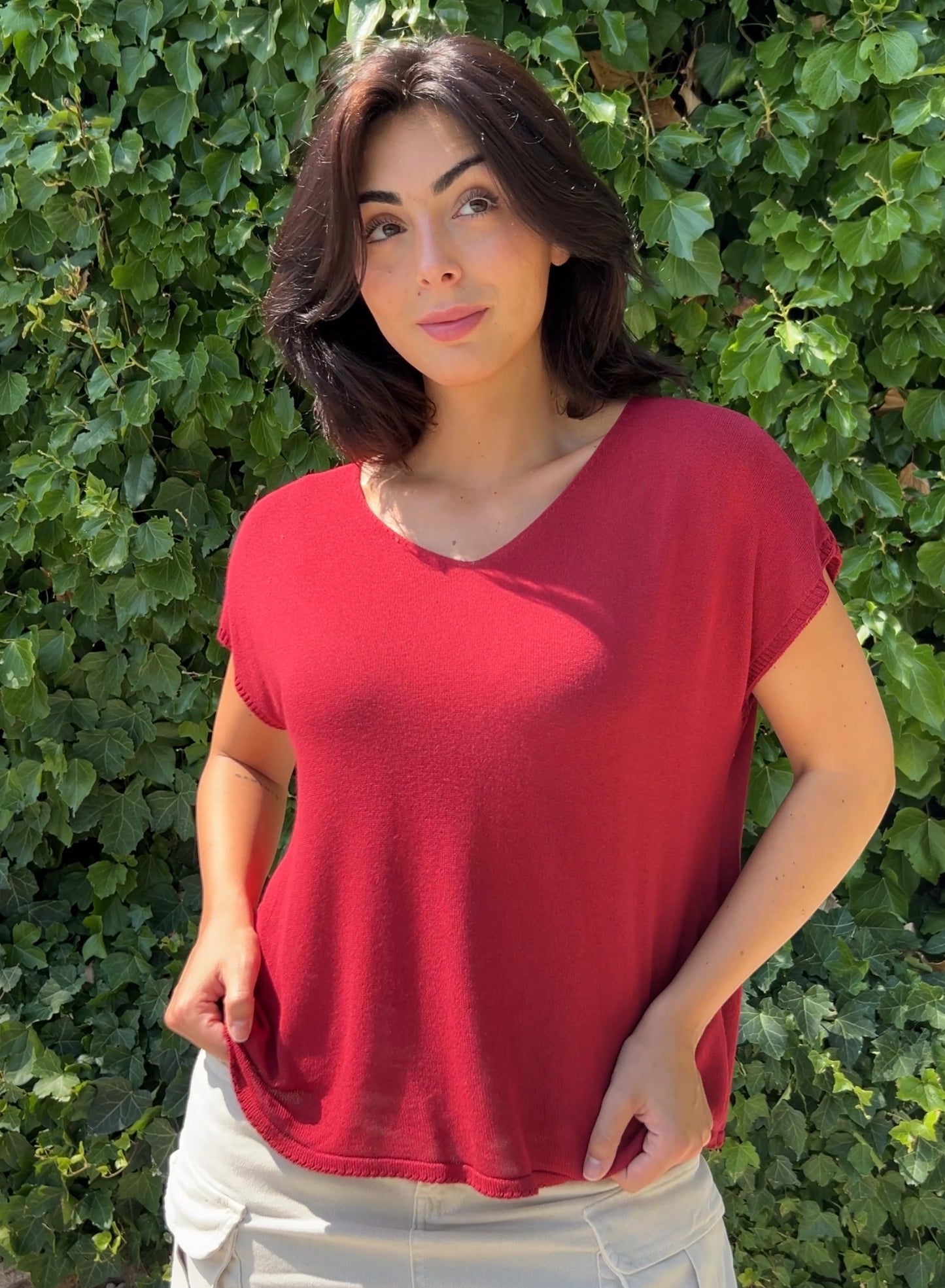 Jersey punto frío rojo