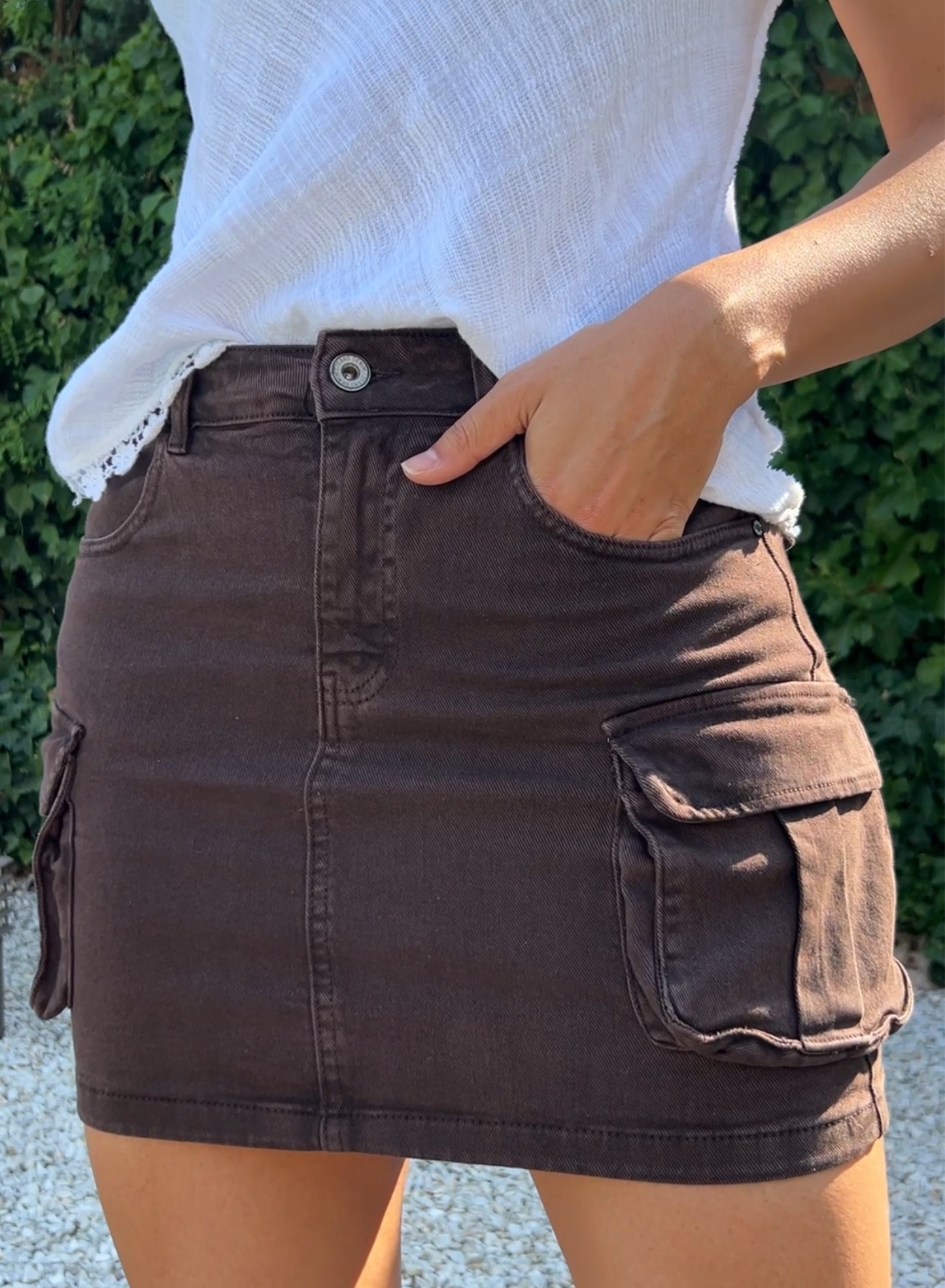 Falda cargo choco