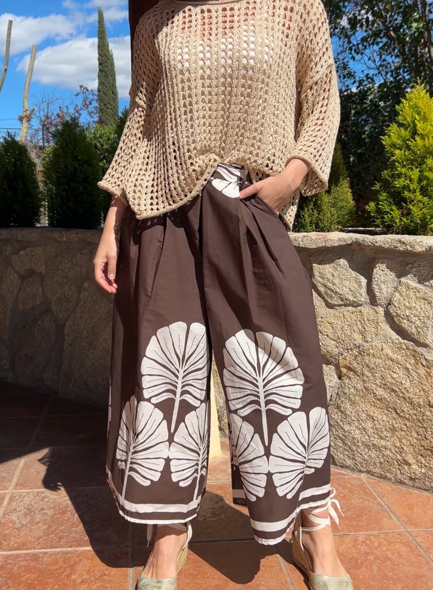 Chocolate printed palazzo