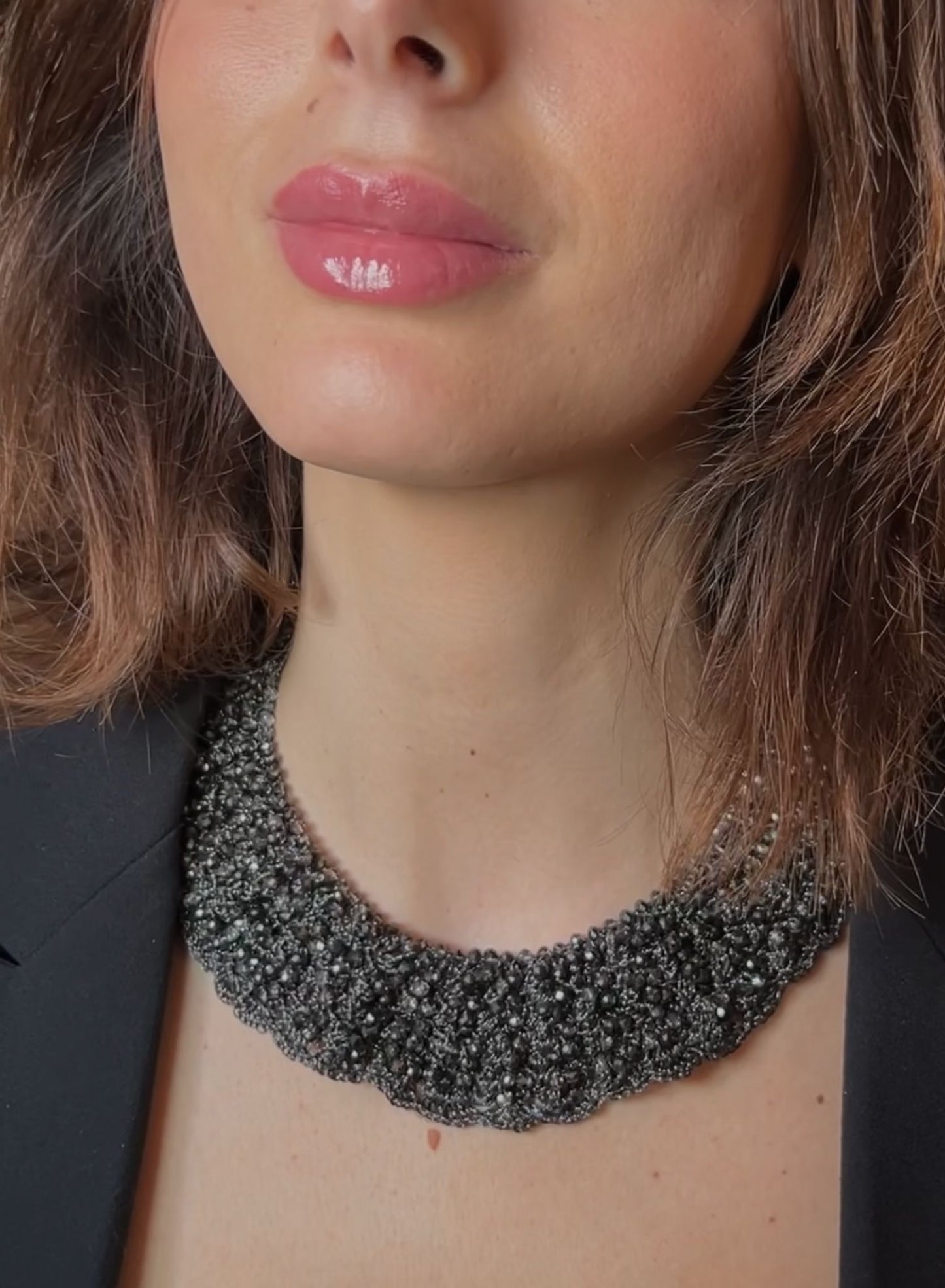 Black crystal choker