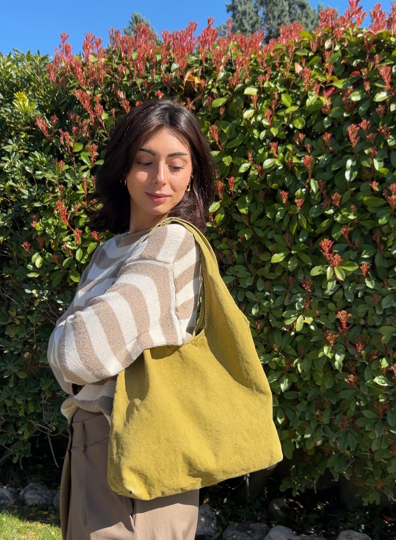 Bolso saco vaquero kaki