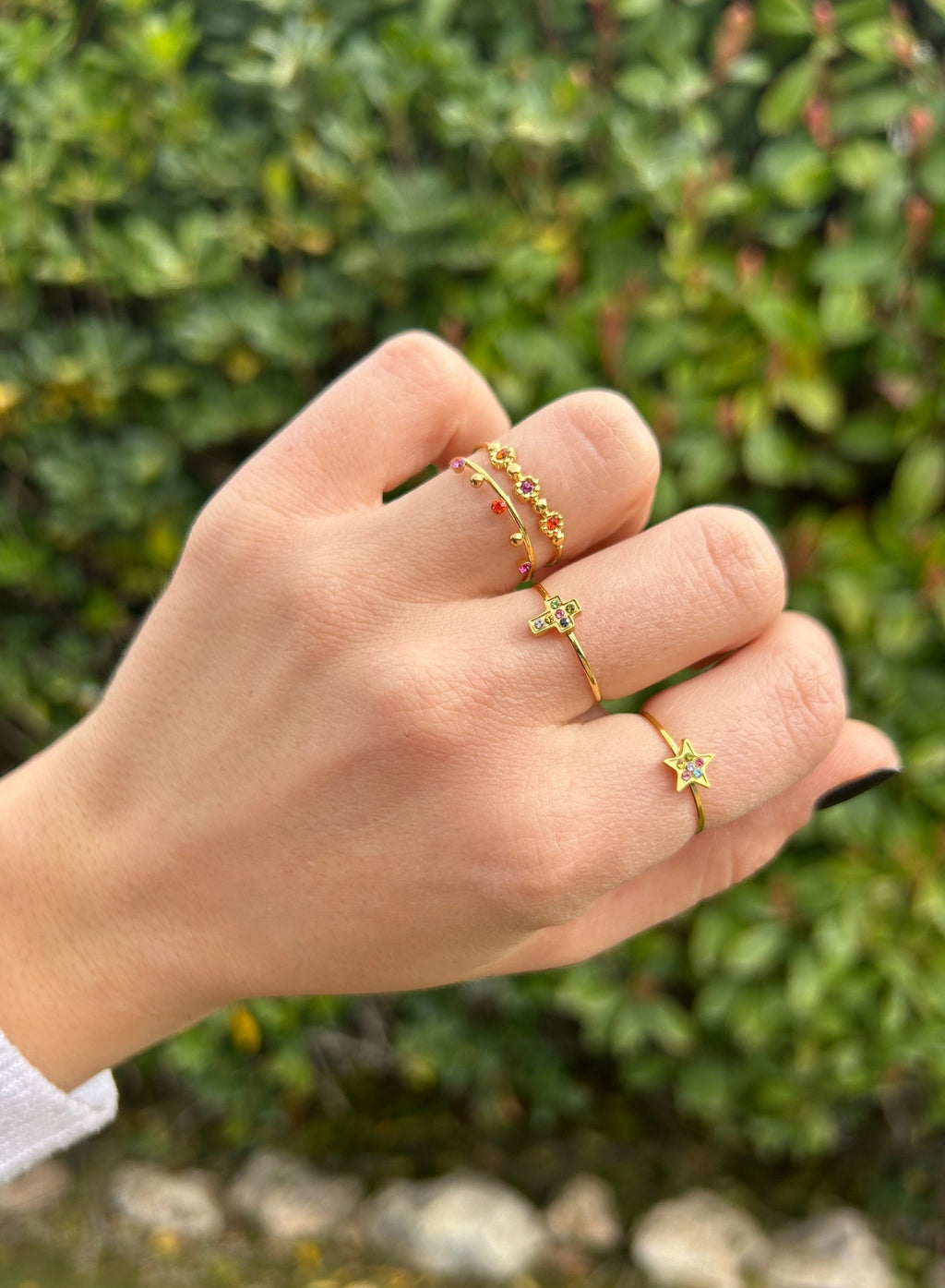 Anillo estrella cristales