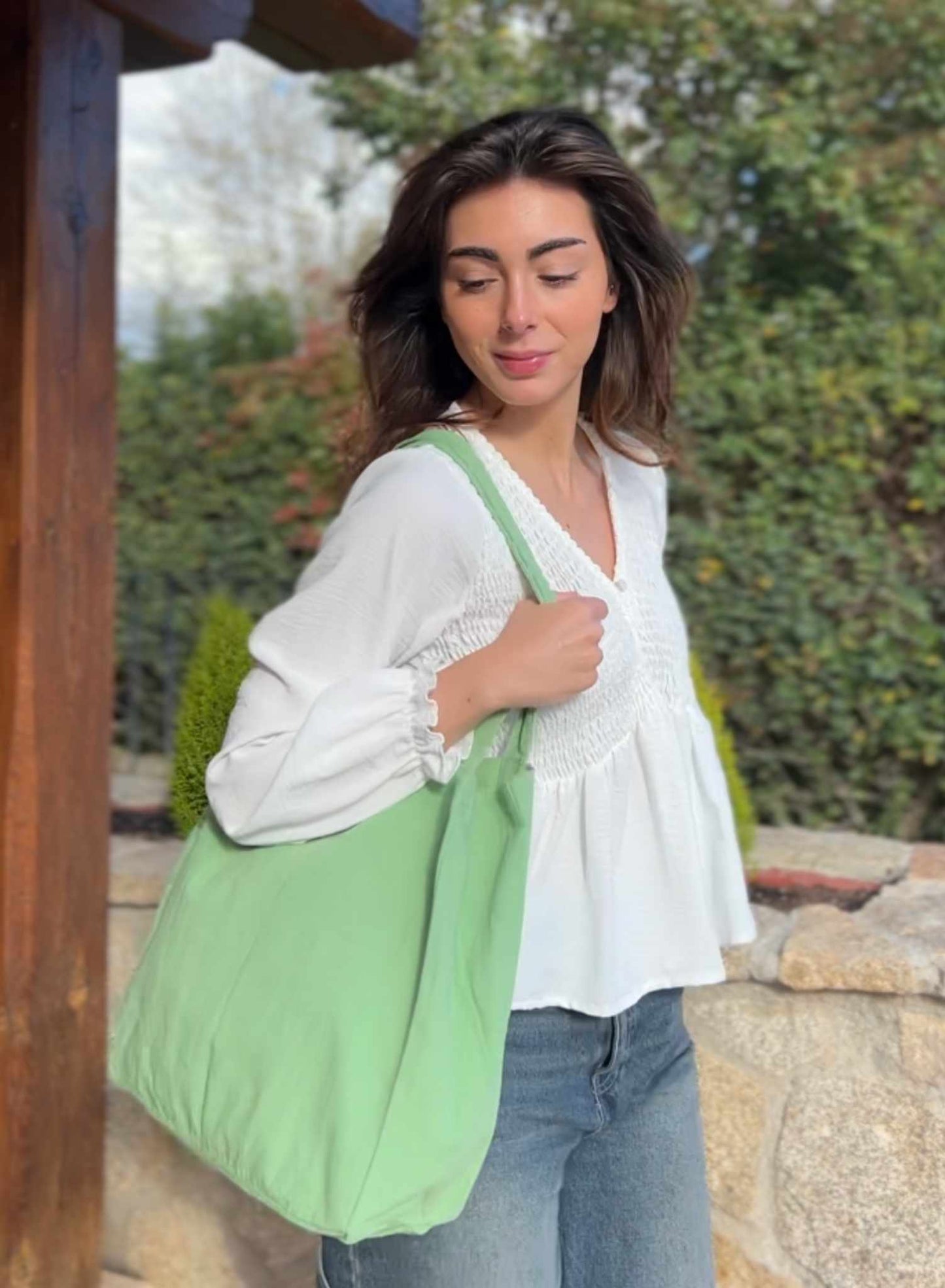 Green cloth bag