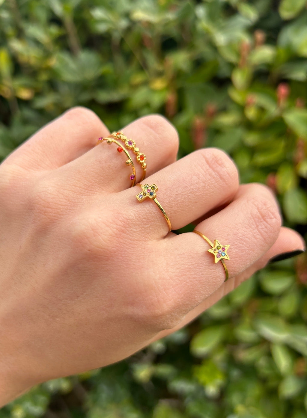 Anillo estrella cristales