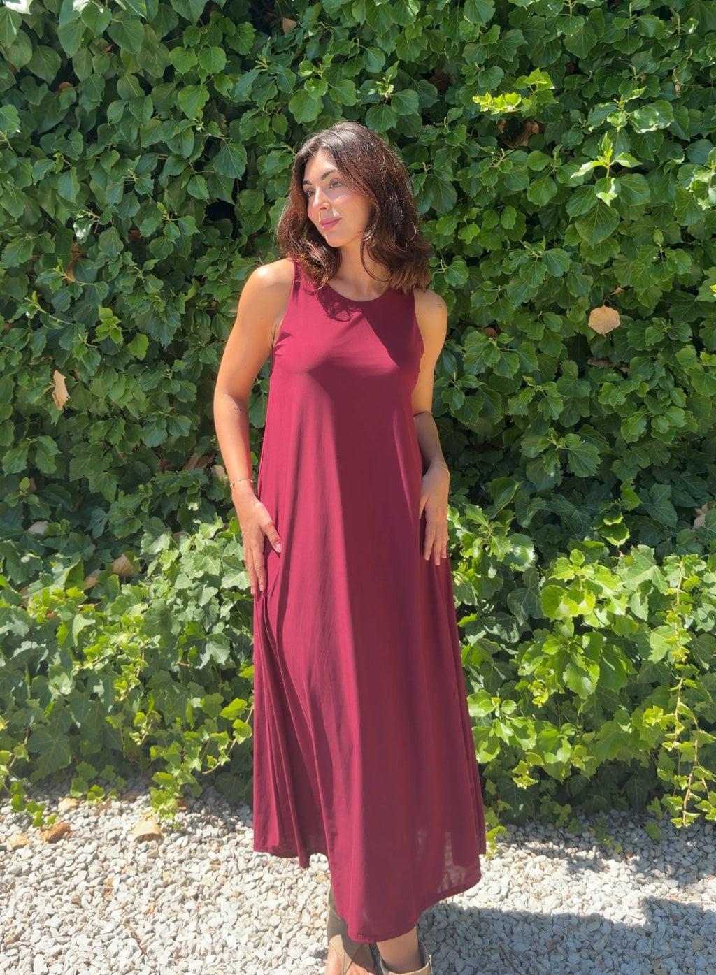 Vestido licra granate