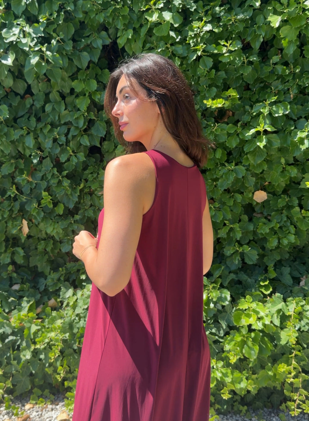 Vestido licra granate