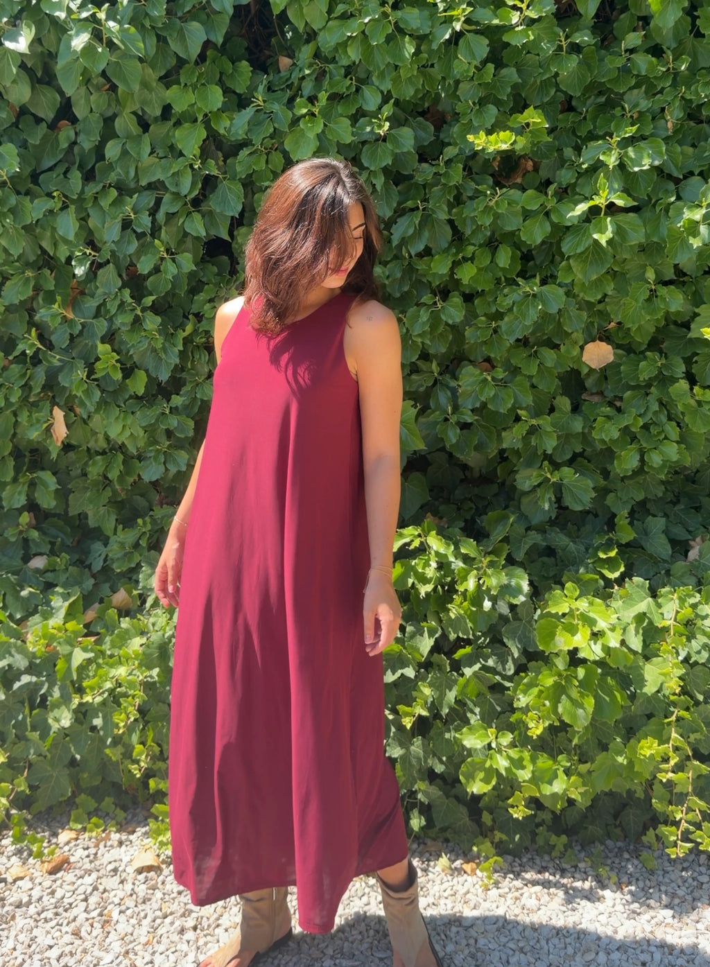 Vestido licra granate