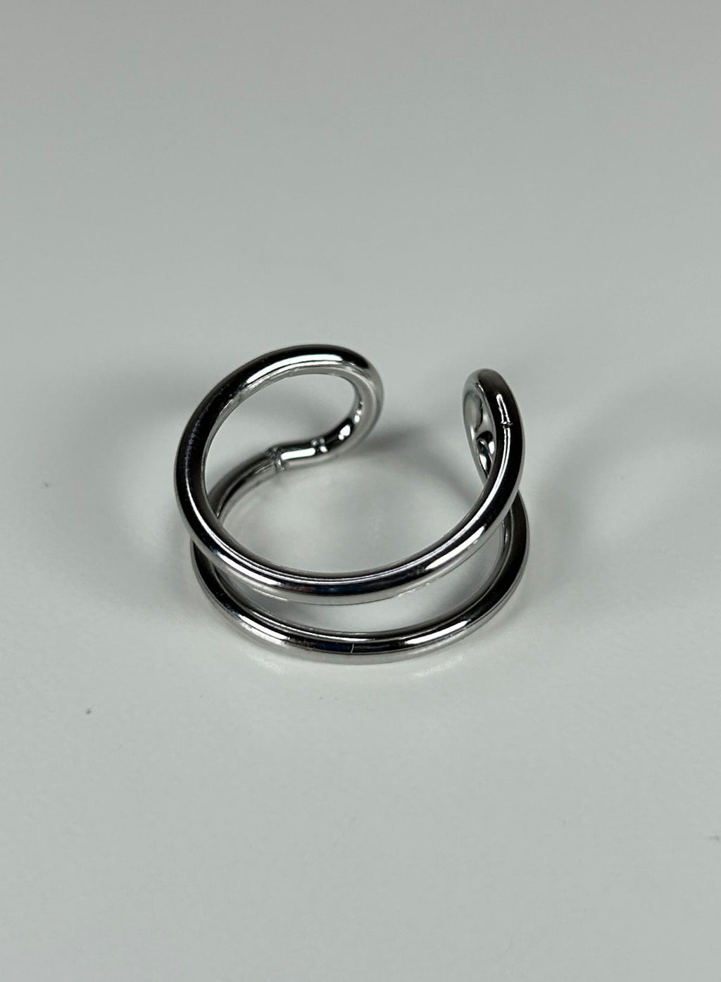Anillo doble plateado