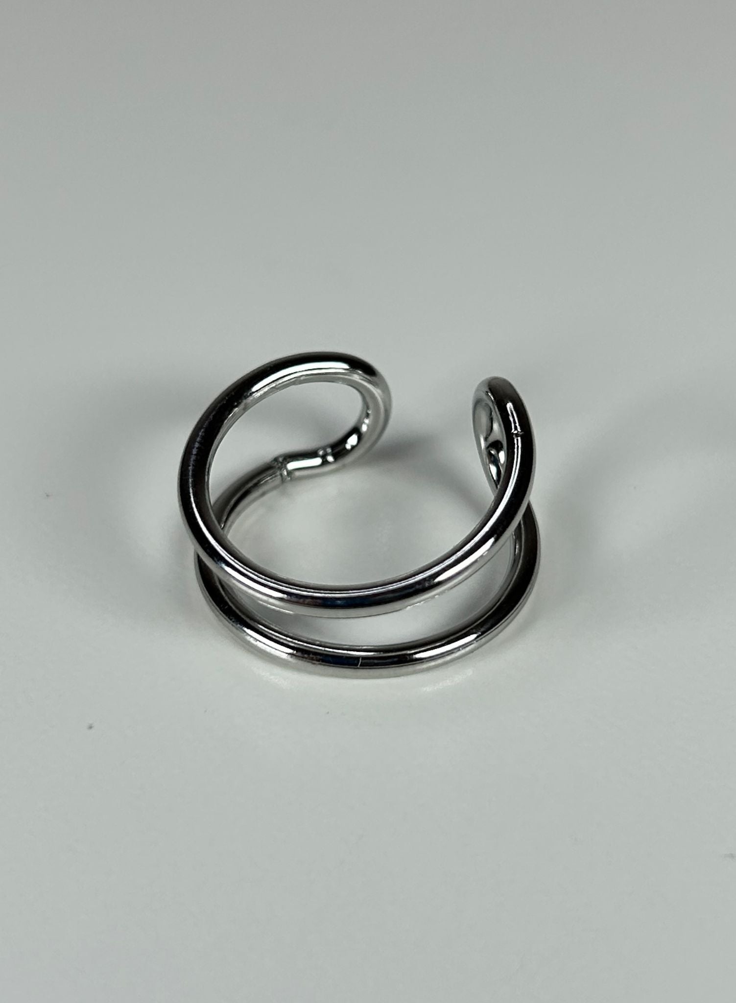 Anillo doble plateado