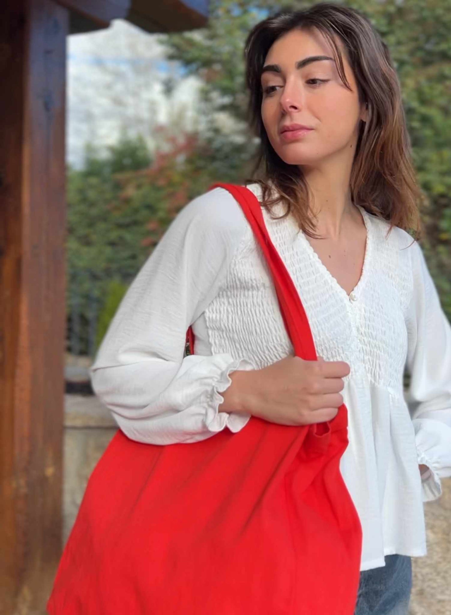 Red cloth bag