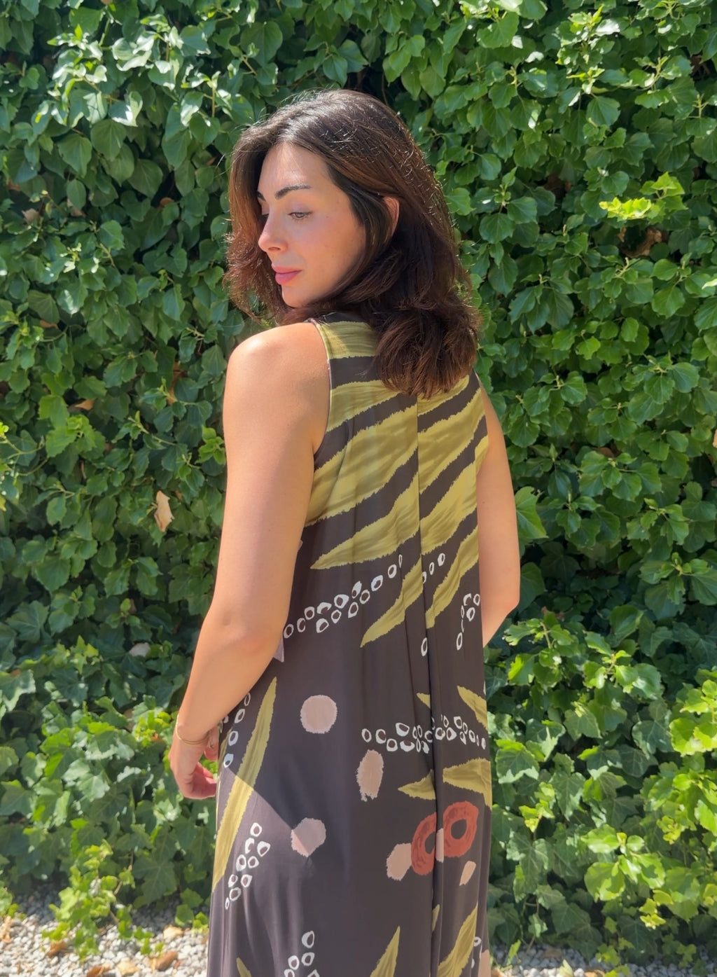 Vestido licra hojas