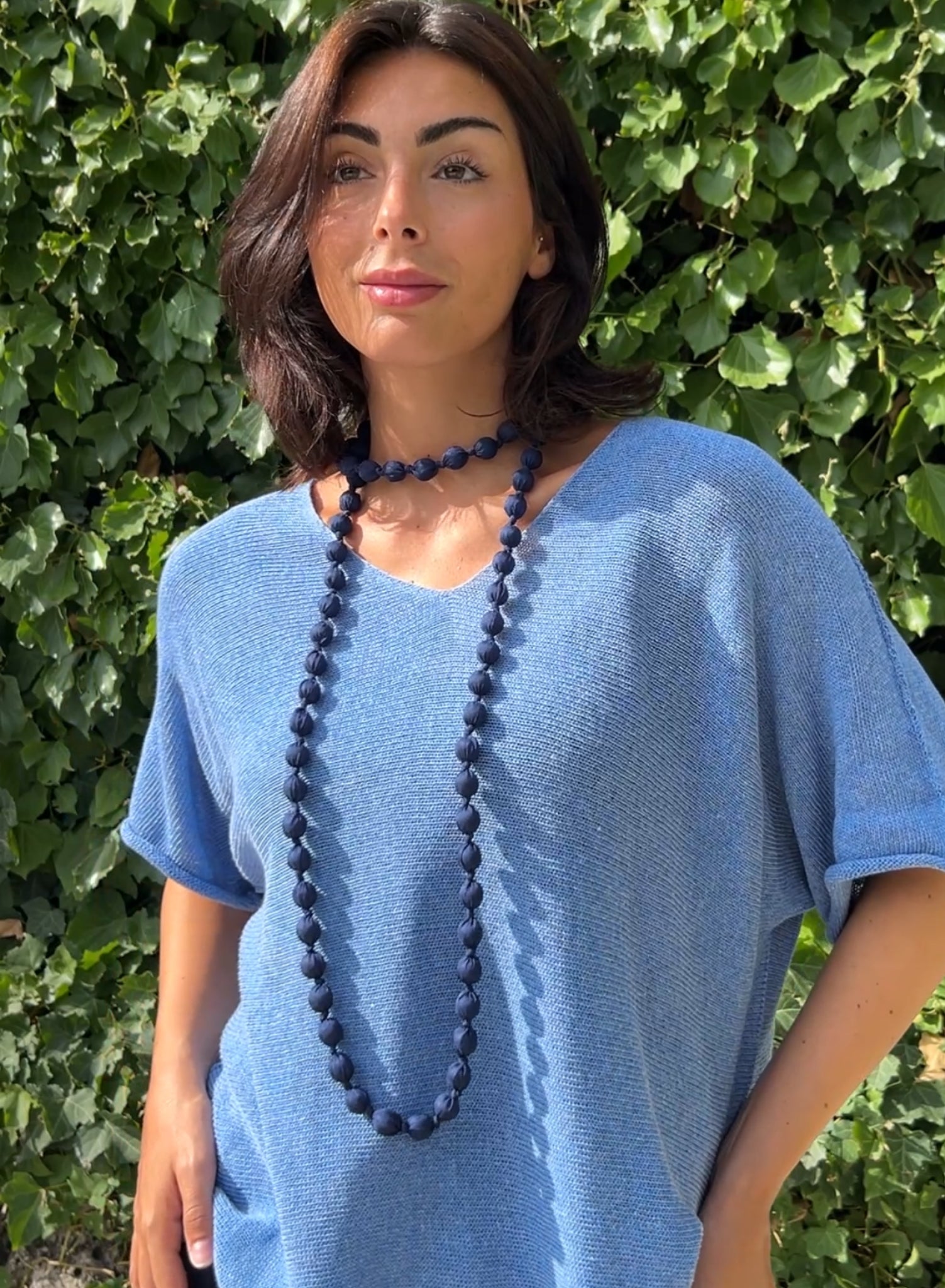 Collar seda marino