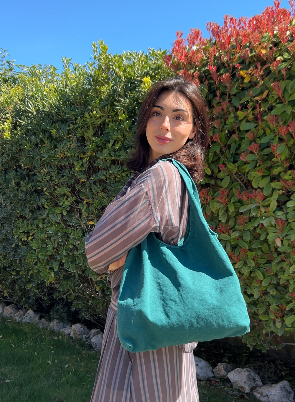 Bolso saco vaquero petróleo