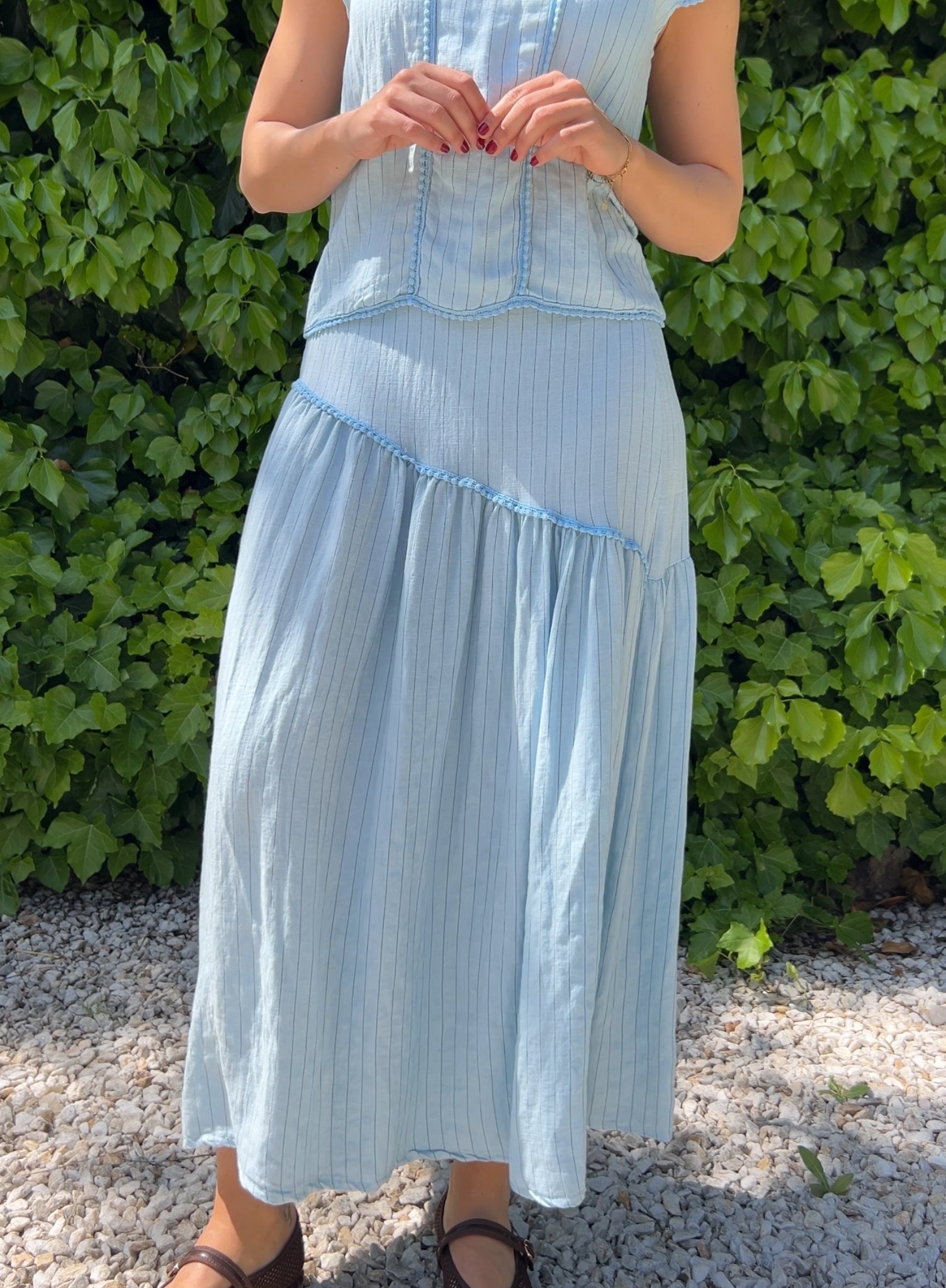 Falda maravita celeste