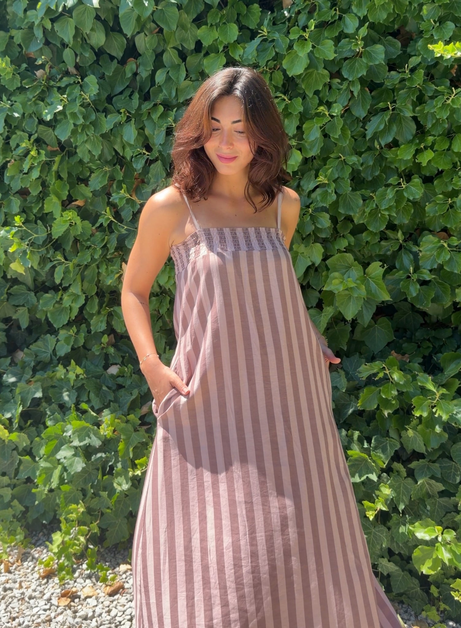 Vestido rayas rosa