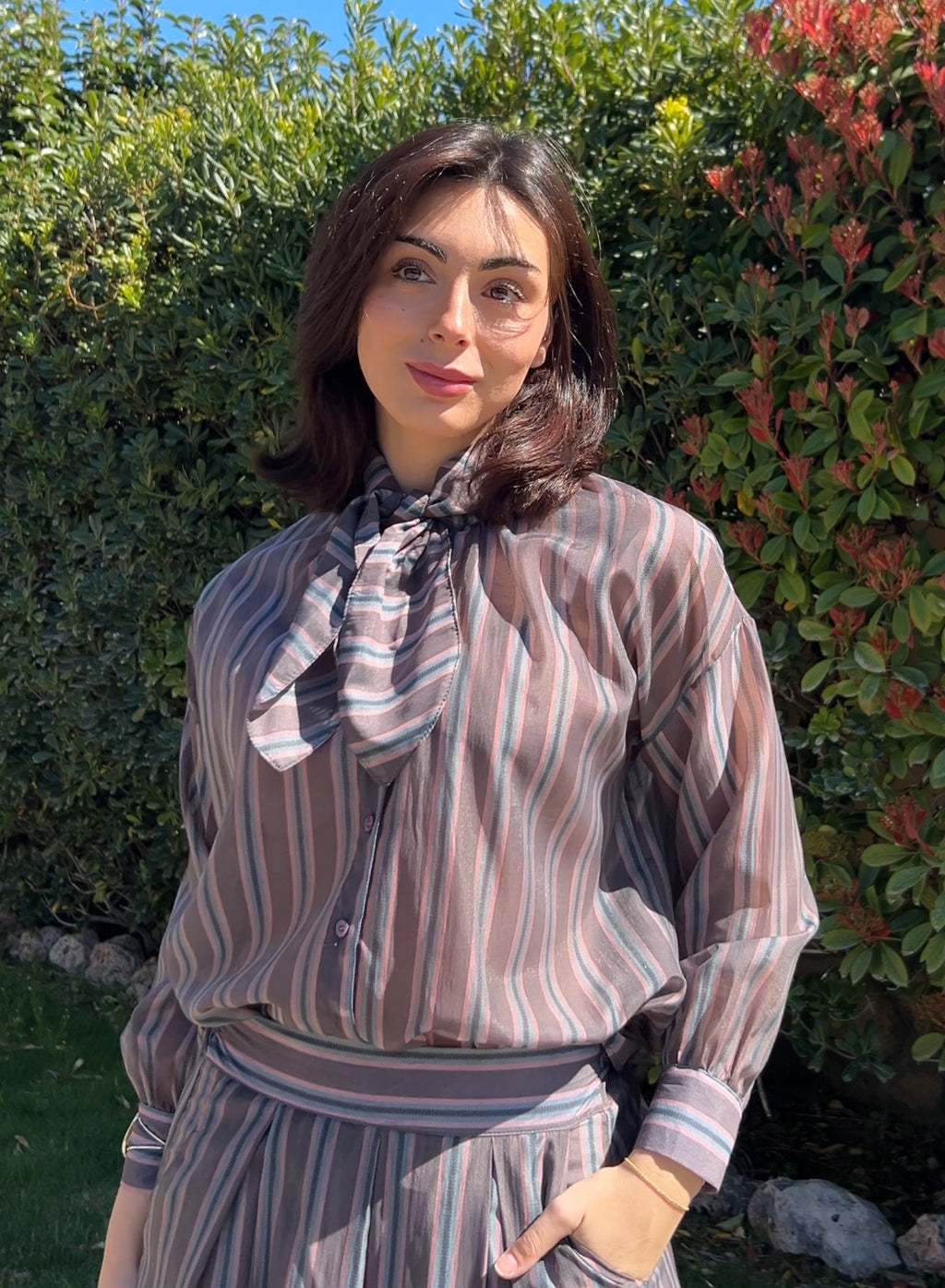 Camisa tamara gris/lila