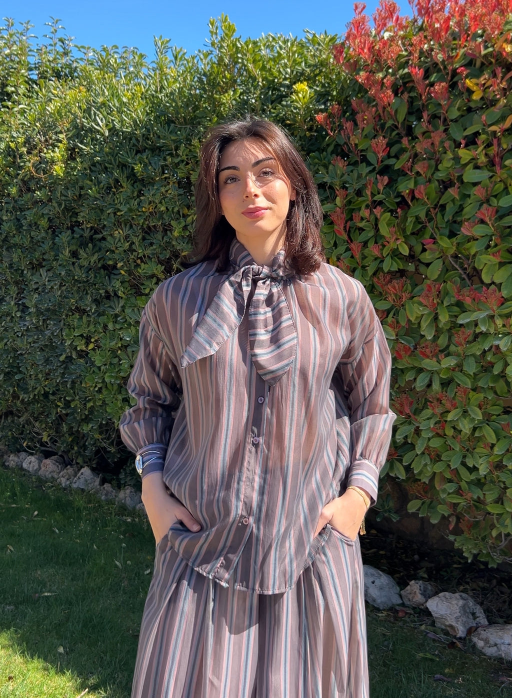 Camisa tamara gris/lila