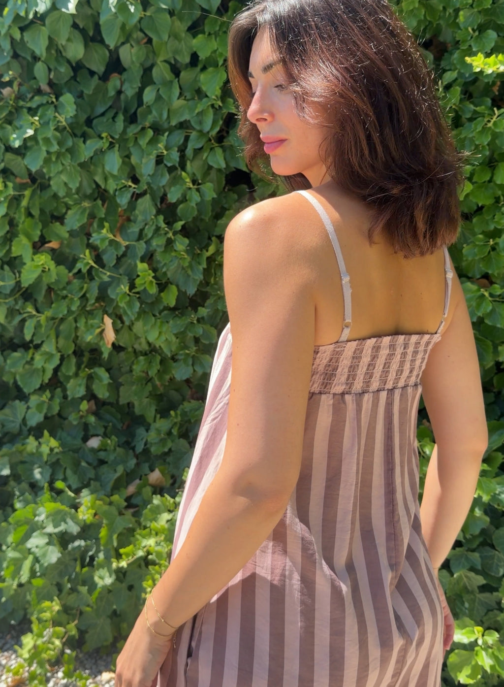 Vestido rayas rosa