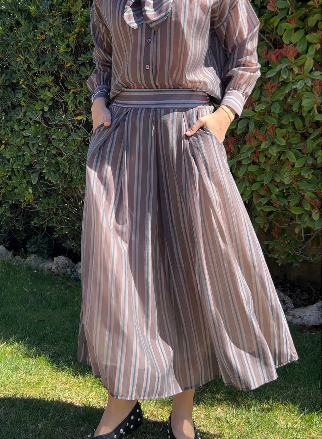Falda tamara gris/lila