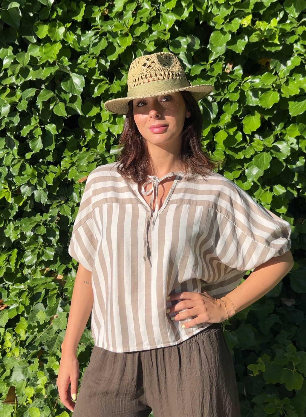 Blusa rayas topo