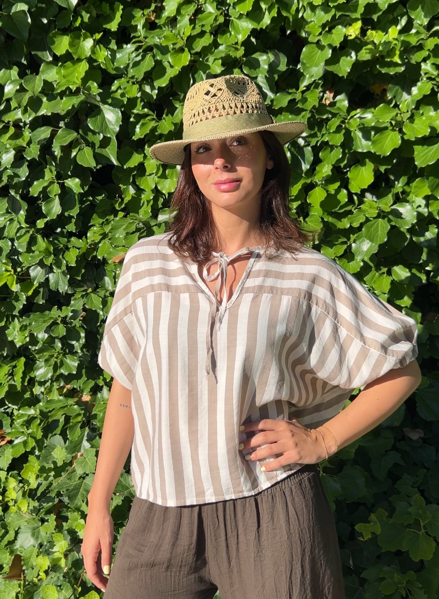 Blusa rayas topo